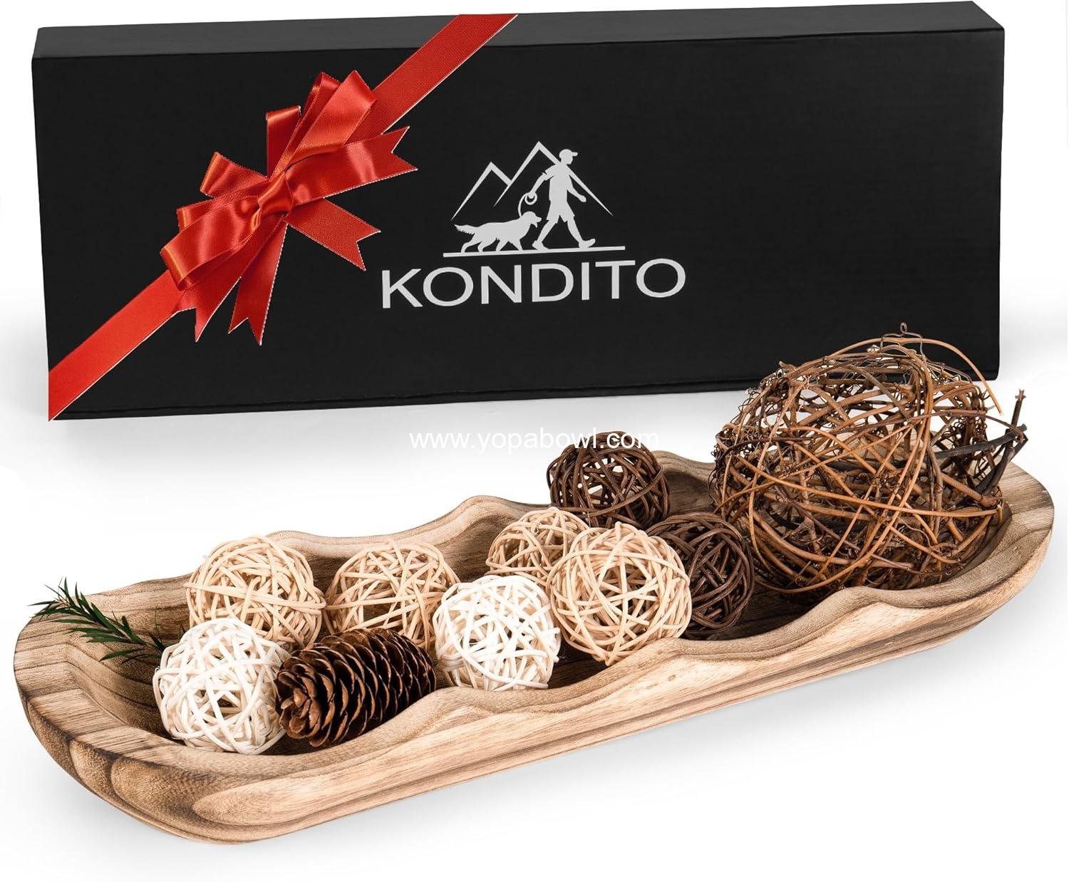 Wholesale Wavy Edge Wooden Dough Bowl Decorative 16