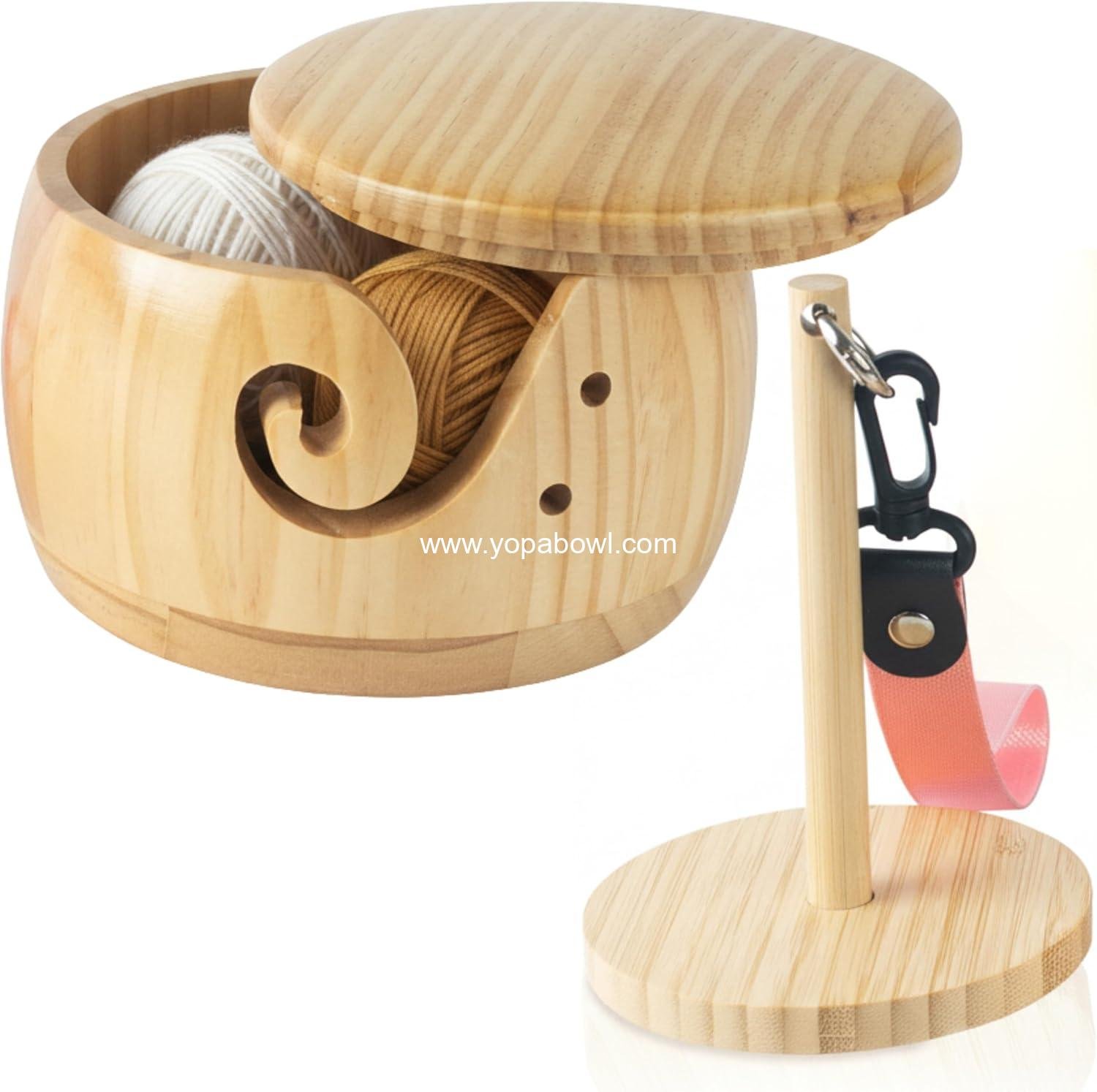 Wholesale Wooden Yarn Bowl for Knitting and Crocheting - Portable Yarn Holder and Thread Organizer Kit with Box, Factory