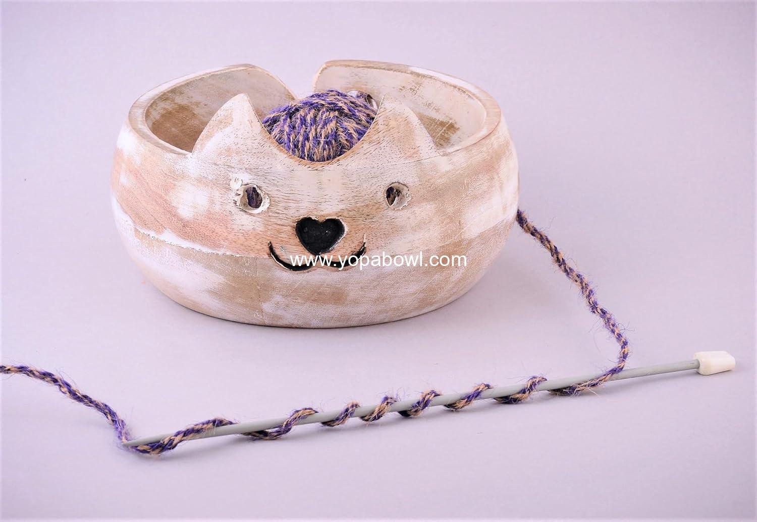 Wholesale Wooden Yarn Bowl for Women - Large 7 x 3 Knitting and Crochet Organizer, Handmade Crocheting Accessories and Supplies, Factory