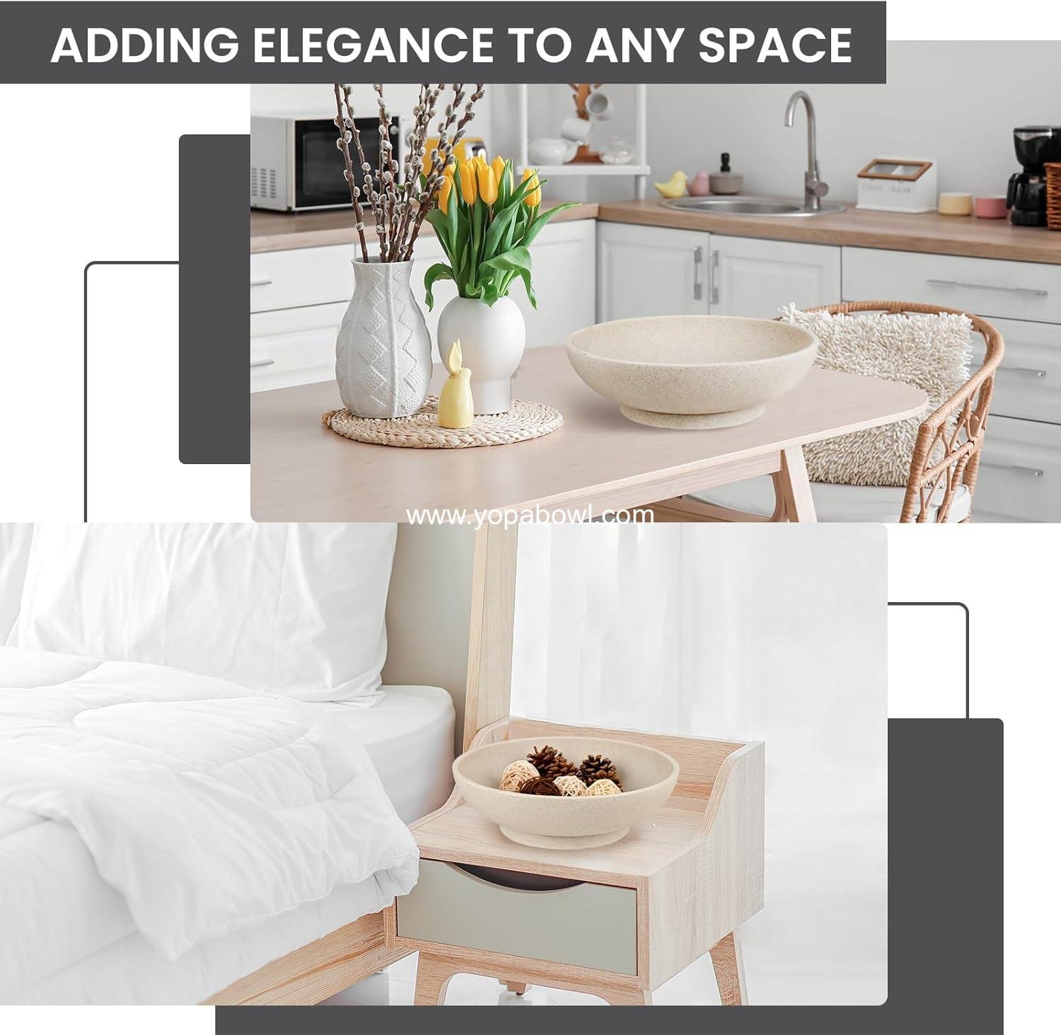 OEM Large Modern Decorative Fruit Bowl for Kitchen Counter Home Entry Table - Artificial Stone Beige Factory OEM Large Modern Decorative Fruit Bowl for Kitchen Counter Home Entry Table - Artificial Stone Beige Factory