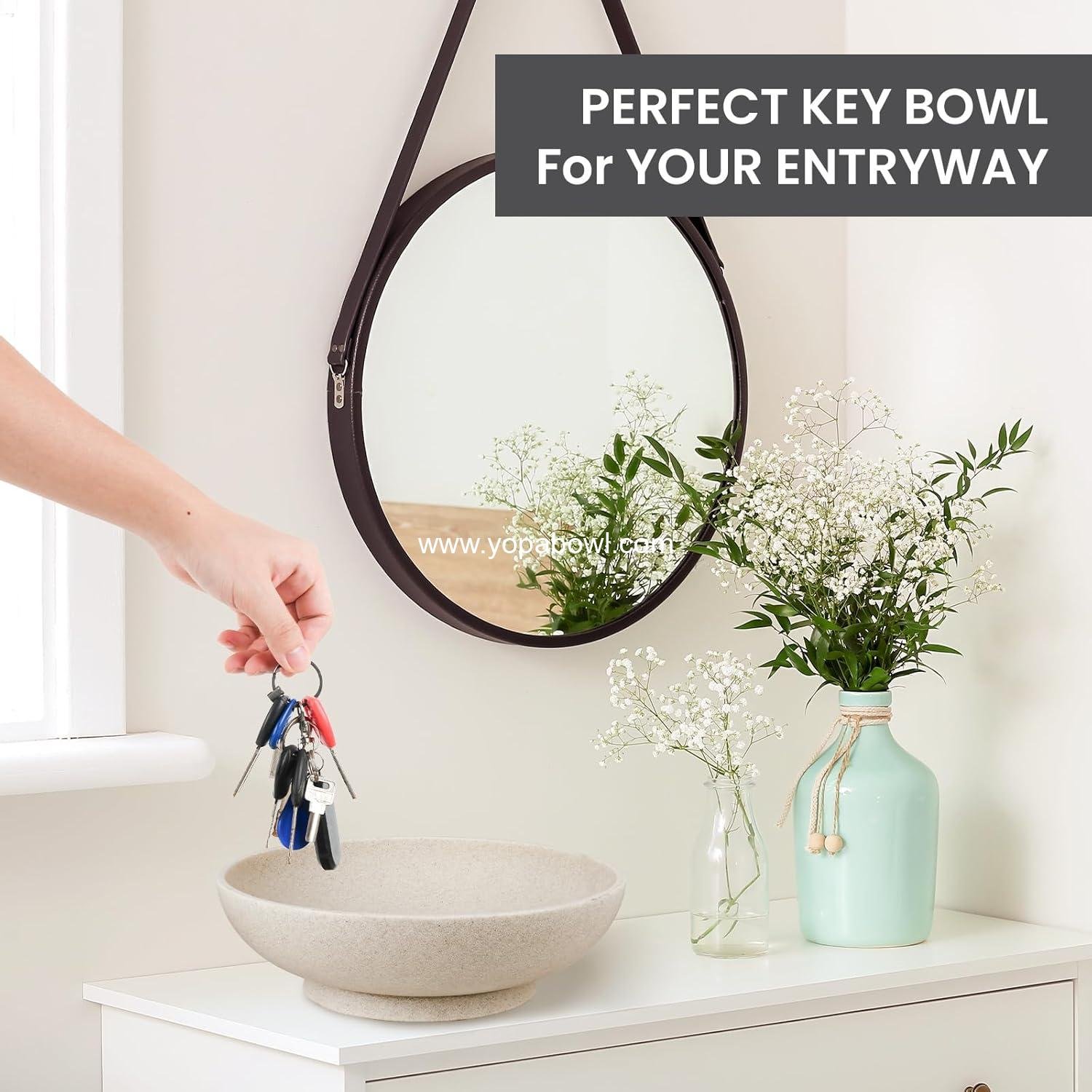 OEM Large Modern Decorative Fruit Bowl for Kitchen Counter Home Entry Table - Artificial Stone Beige Factory OEM Large Modern Decorative Fruit Bowl for Kitchen Counter Home Entry Table - Artificial Stone Beige Factory