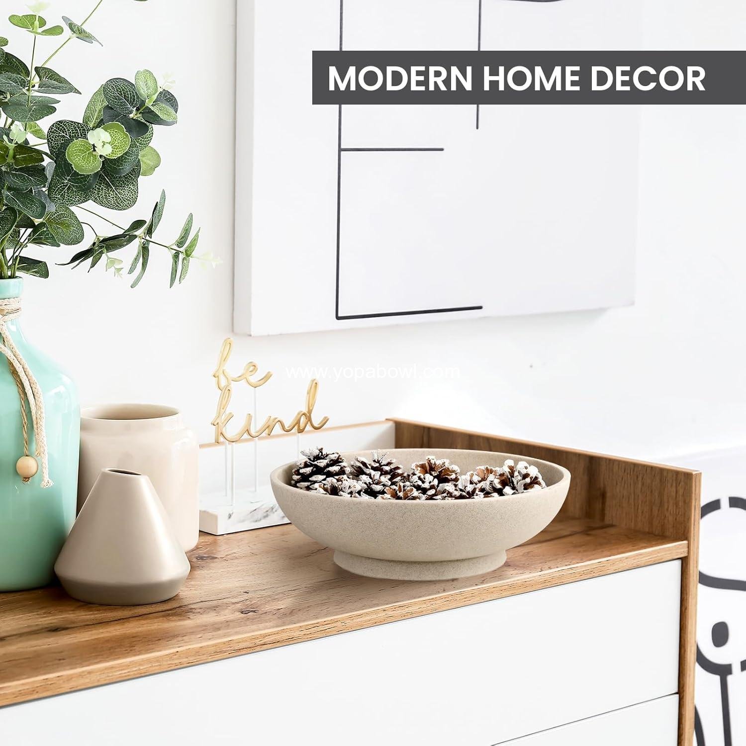 OEM Large Modern Decorative Fruit Bowl for Kitchen Counter Home Entry Table - Artificial Stone Beige Factory OEM Large Modern Decorative Fruit Bowl for Kitchen Counter Home Entry Table - Artificial Stone Beige Factory