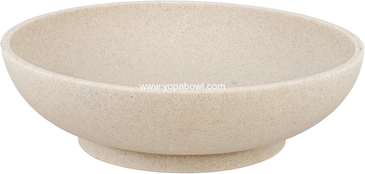 Large Decorative Bowl,Modern Fruit Bowl for Kitchen Counter,Handicraft Decorative Bowls for Home Decor,Stylish Key Bowl for Entry Table - Artificial Stone Beige