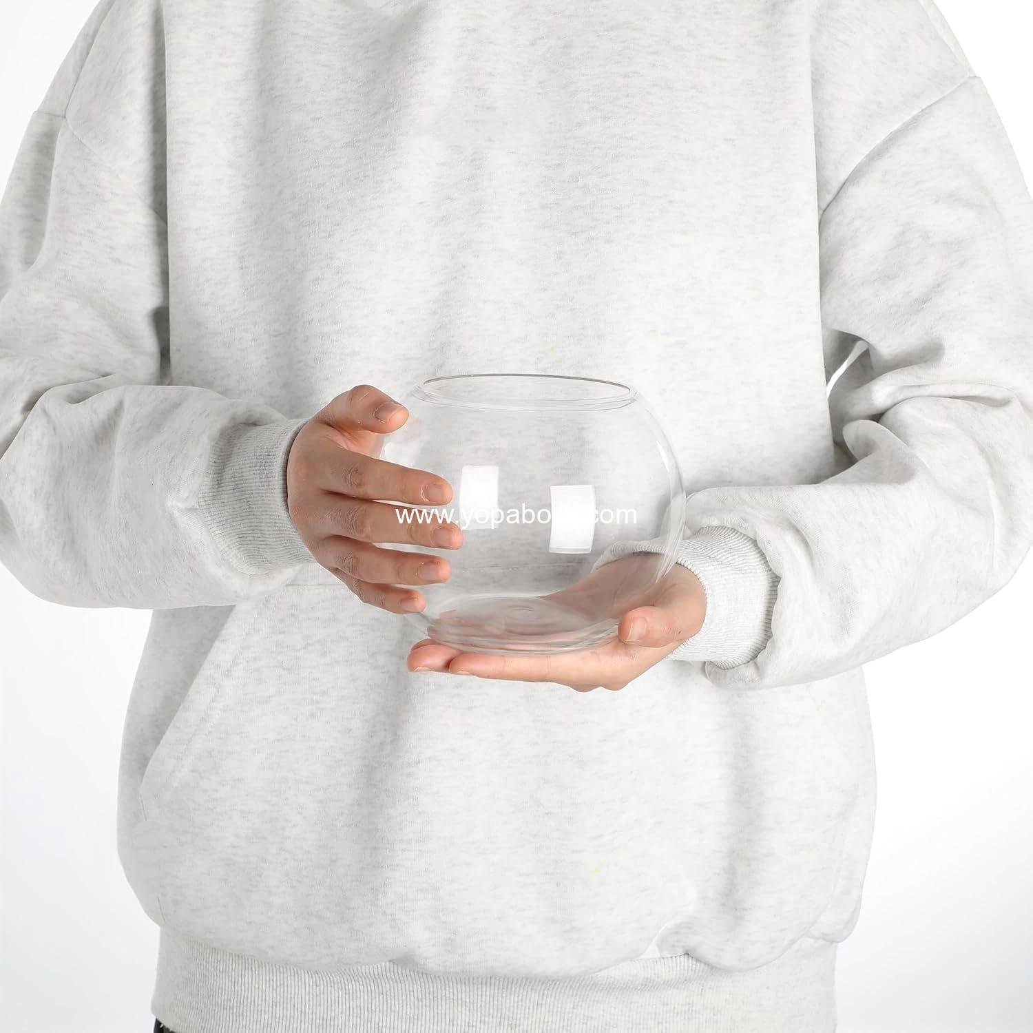 Wholesale 12 Pcs 6''W x 5''H Bubble Bowl Vase Centerpiece Round Glass Flower Vase Bulk Clear Terrarium Fish Bowl Goldfish Planter for Wedding Event Office Home Decor Factory