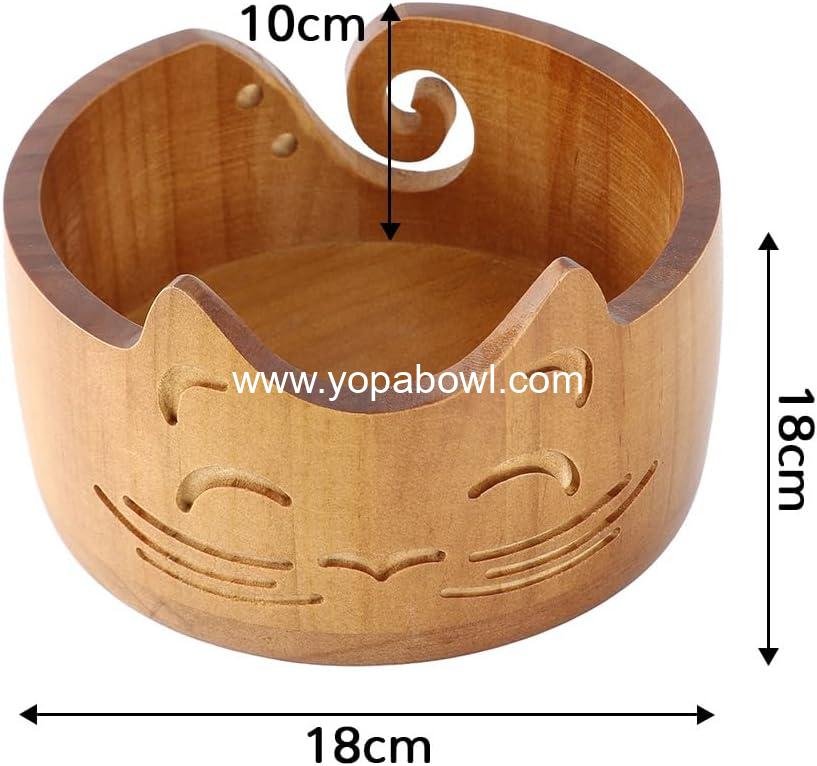 OEM Wooden Cat Crochet Yarn Bowl for Knitting Crocheting Storage Holder 18x18x10cm DIY Holiday Gifts Christmas Thanksgiving New Year manufacturer OEM Wooden Cat Crochet Yarn Bowl for Knitting Crocheting Storage Holder 18x18x10cm DIY Holiday Gifts Christmas Thanksgiving New Year manufacturer