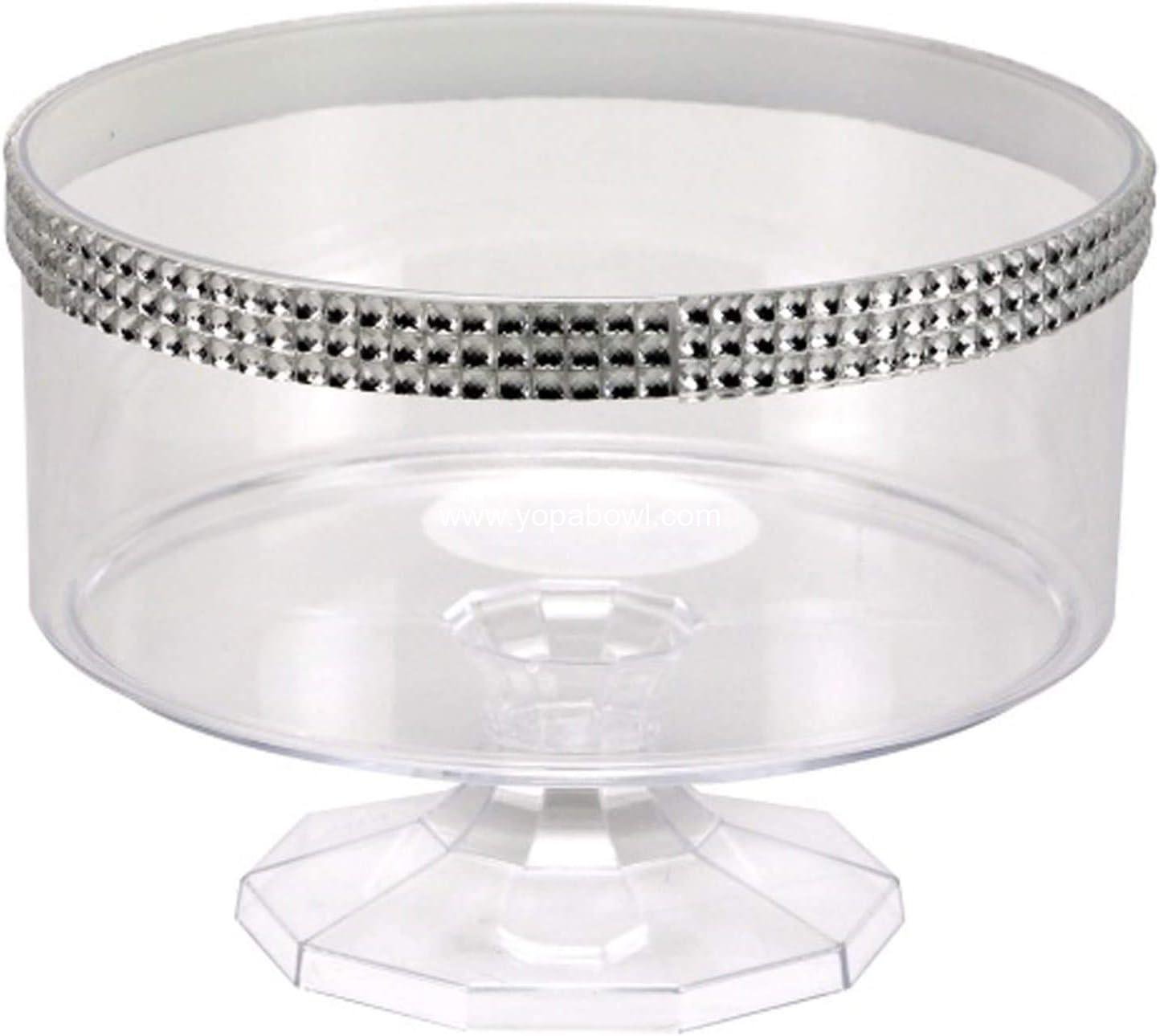 Clear Plastic Trifle Serving Bowl with Jewel Accent 40oz (1)