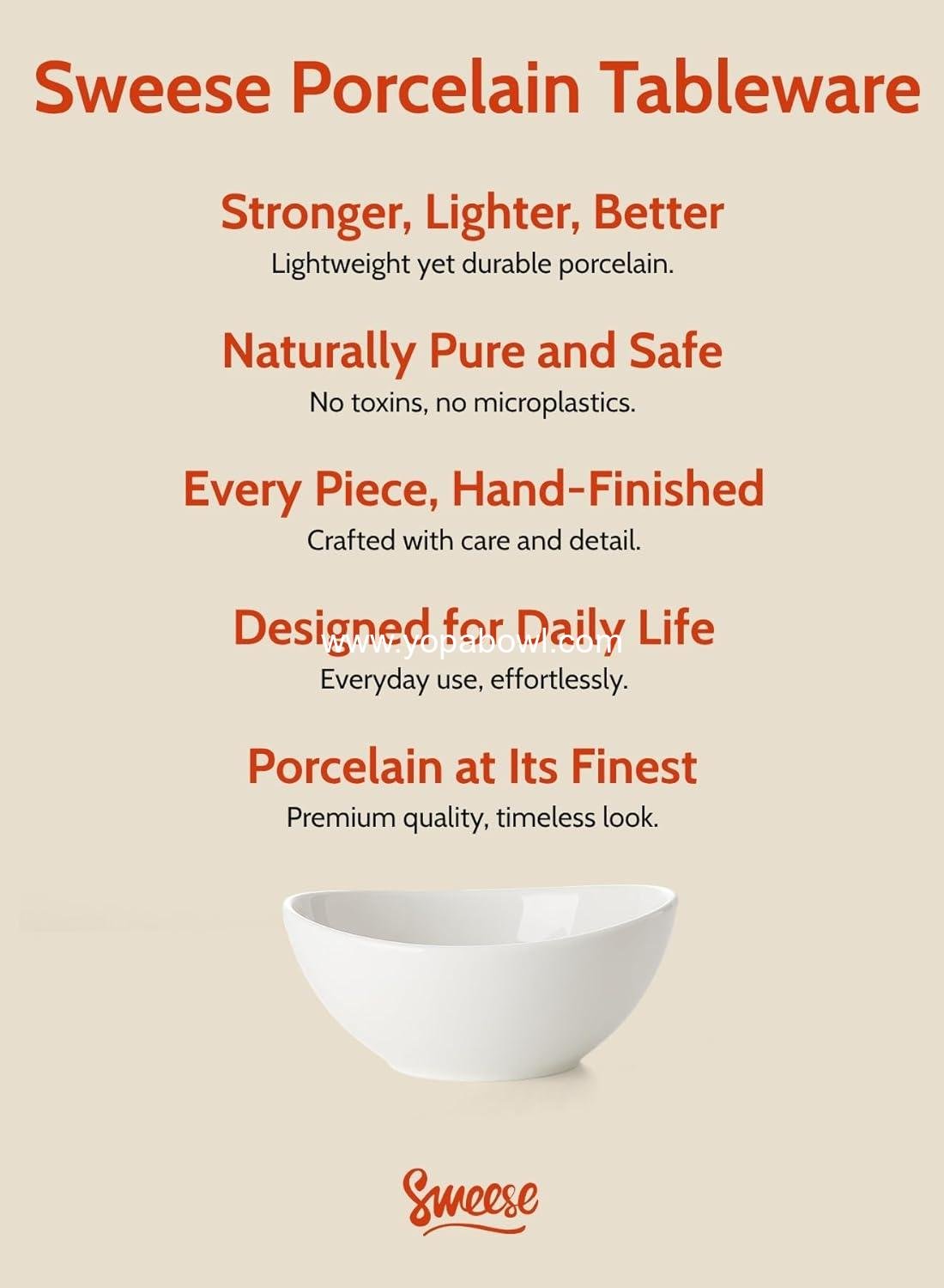 OEM 5 Inch 10 oz Porcelain Bowl Set of 4 White Pieces for Dessert Ice Cream Soup Rice Fruits Microwave Dishwasher Oven Safe Factory