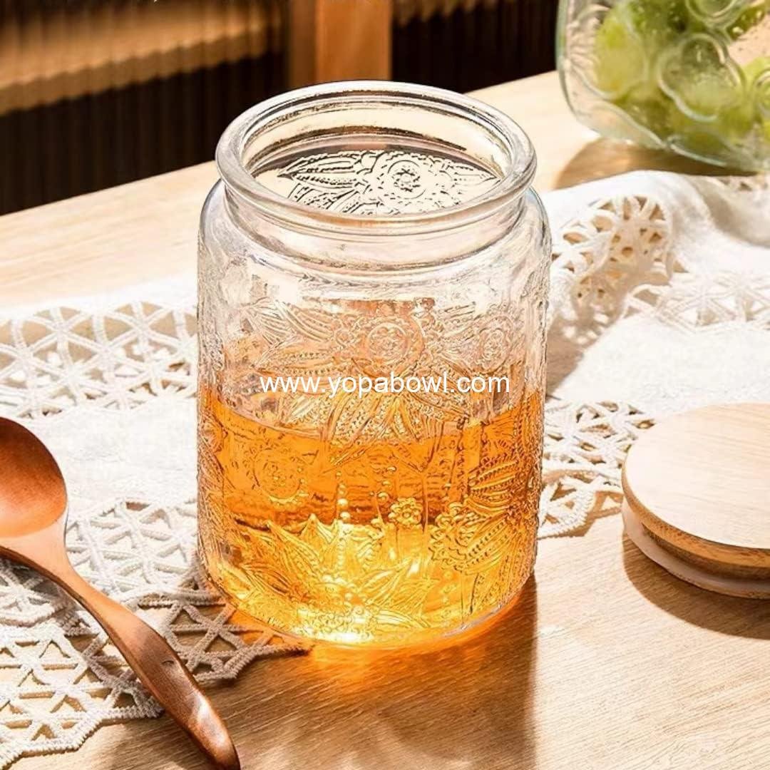 OEM Vintage Glass Jar with Airtight Lid 23.7oz Storage Canister for Kitchen Counter Pantry Decorative Container for Coffee Tea Sugar Candy Factory