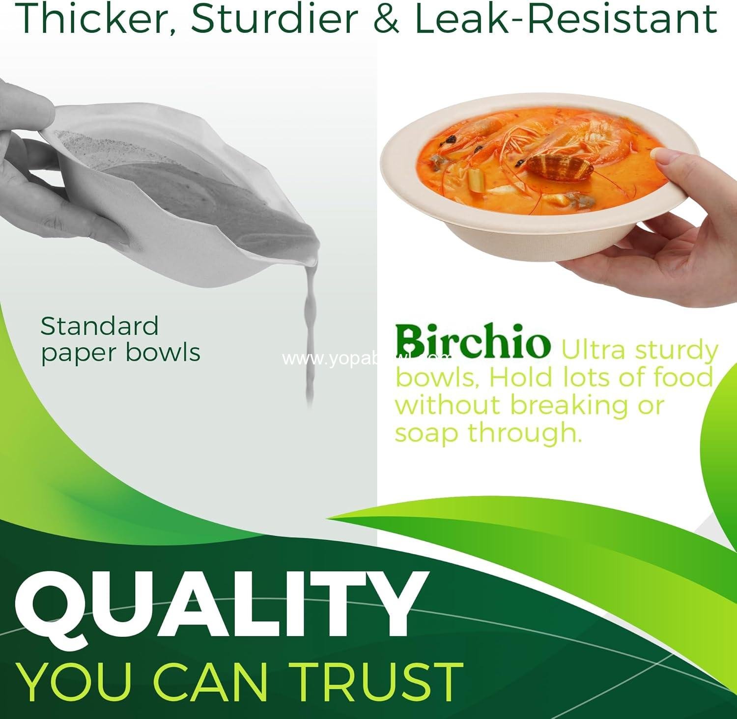 Wholesale 16 oz Paper Bowls 150 Pack Heavy Duty Disposable Compostable Eco-Friendly Bagasse for Hot Soups Cereals Factory Wholesale 16 oz Paper Bowls 150 Pack Heavy Duty Disposable Compostable Eco-Friendly Bagasse for Hot Soups Cereals Factory