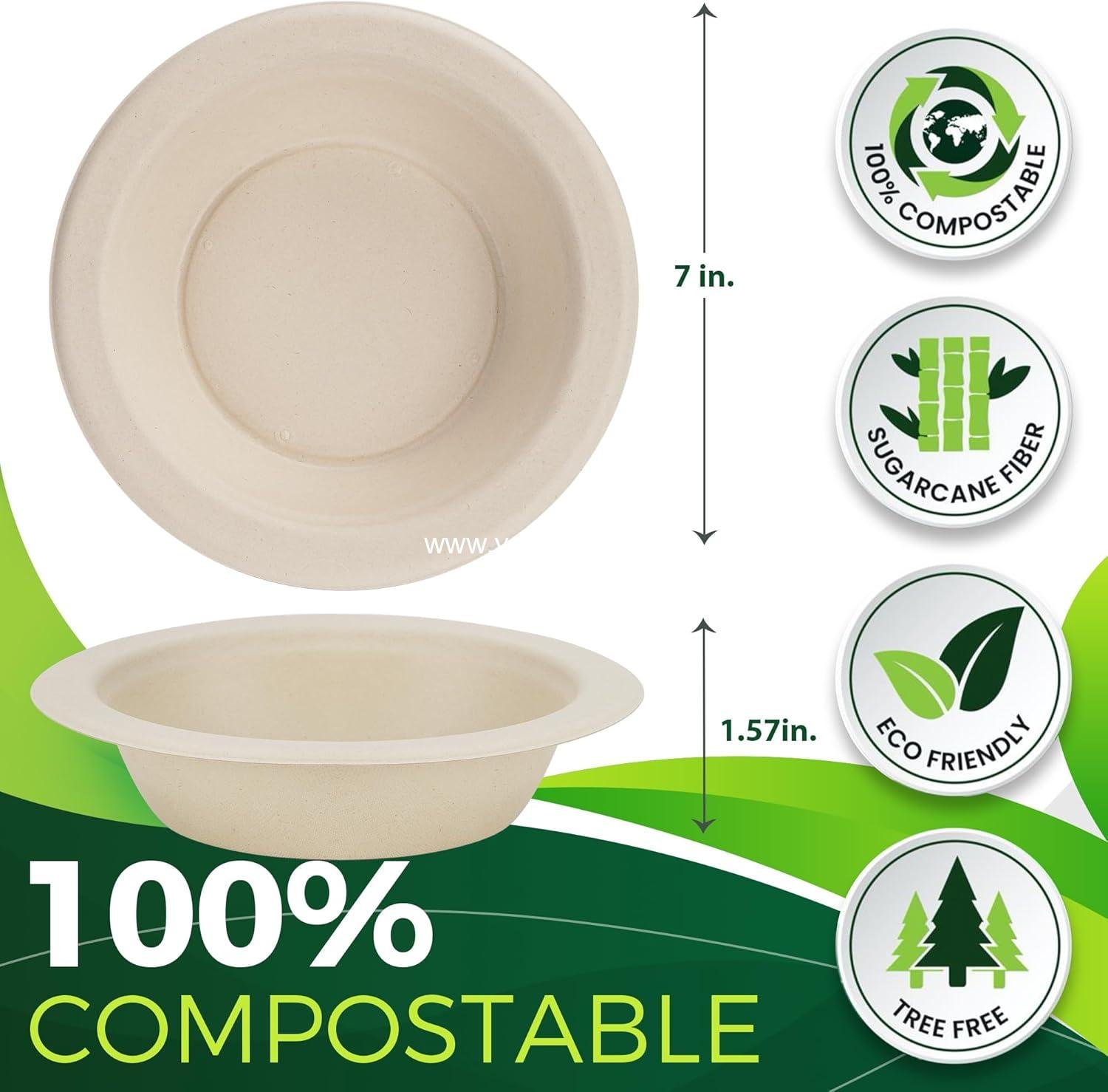 Wholesale 16 oz Paper Bowls 150 Pack Heavy Duty Disposable Compostable Eco-Friendly Bagasse for Hot Soups Cereals Factory Wholesale 16 oz Paper Bowls 150 Pack Heavy Duty Disposable Compostable Eco-Friendly Bagasse for Hot Soups Cereals Factory