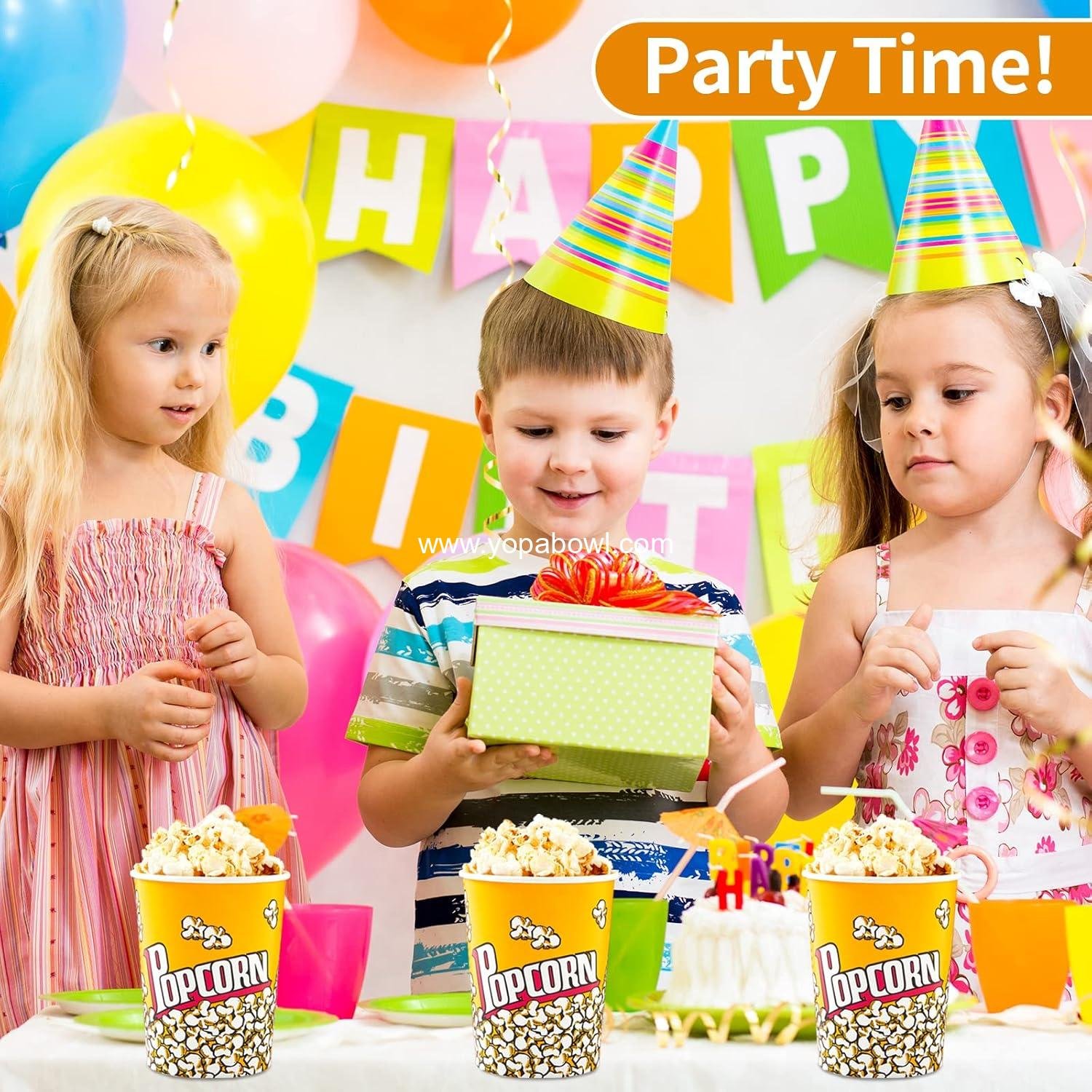 Wholesale Disposable 32oz Retro Style Leak Proof Paper Popcorn Buckets for Family Movie Nights and Parties 10 Pack Factory Wholesale Disposable 32oz Retro Style Leak Proof Paper Popcorn Buckets for Family Movie Nights and Parties 10 Pack Factory