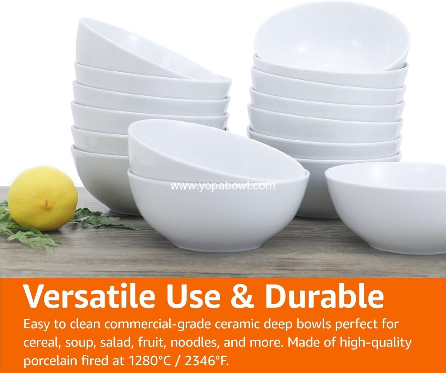 Wholesale 16-Pack 5.9-Inch White Porcelain Coupe Bowls Round Microwave-Safe Commercial-Grade Factory
