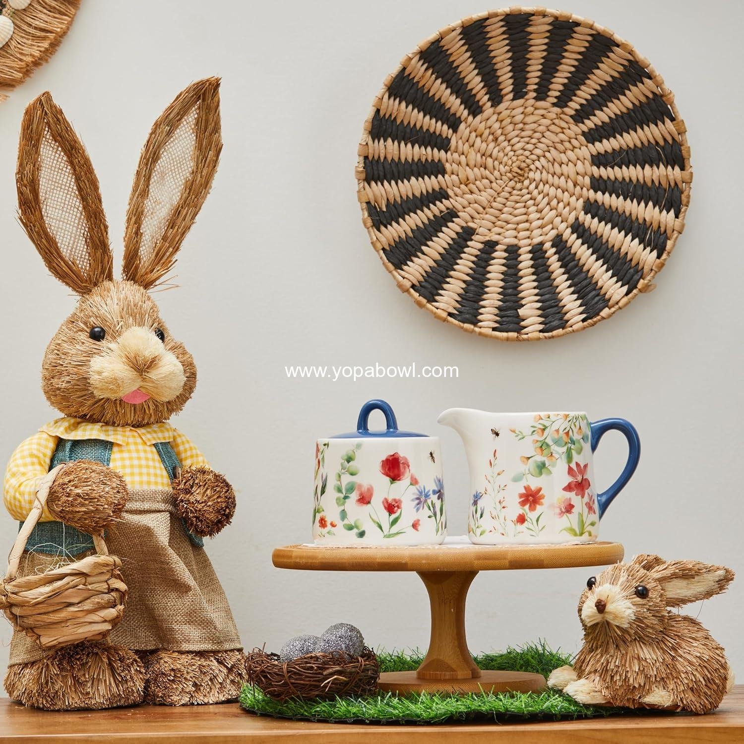 OEM Ceramic Sugar Creamer Set with Lid Cute Coffee Bar Container Kitchen Countertop Accessory Microwave Dishwasher Safe Factory