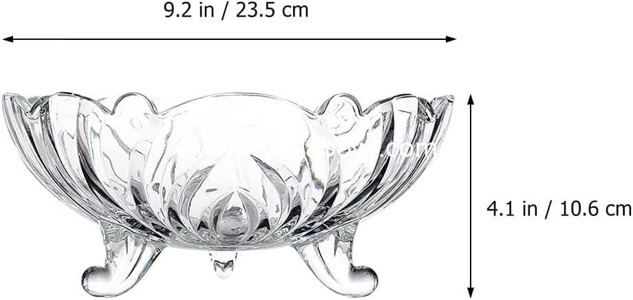 OEM Tripod Glass Fruit Plate Trifle Bowl Crystal Candy Dish Pasta Prep Serving Bowl Transparent Salad Tray Home Decor Factory