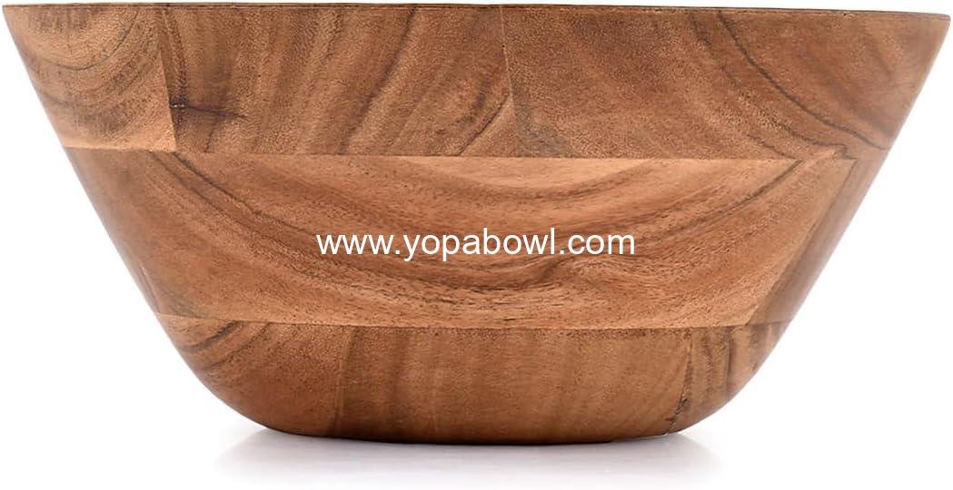 OEM Acacia Wood Salad Bowl Ideal for Salads Vegetables Decorative Kitchen Centerpiece 9 x 9 x 4 Inches Factory