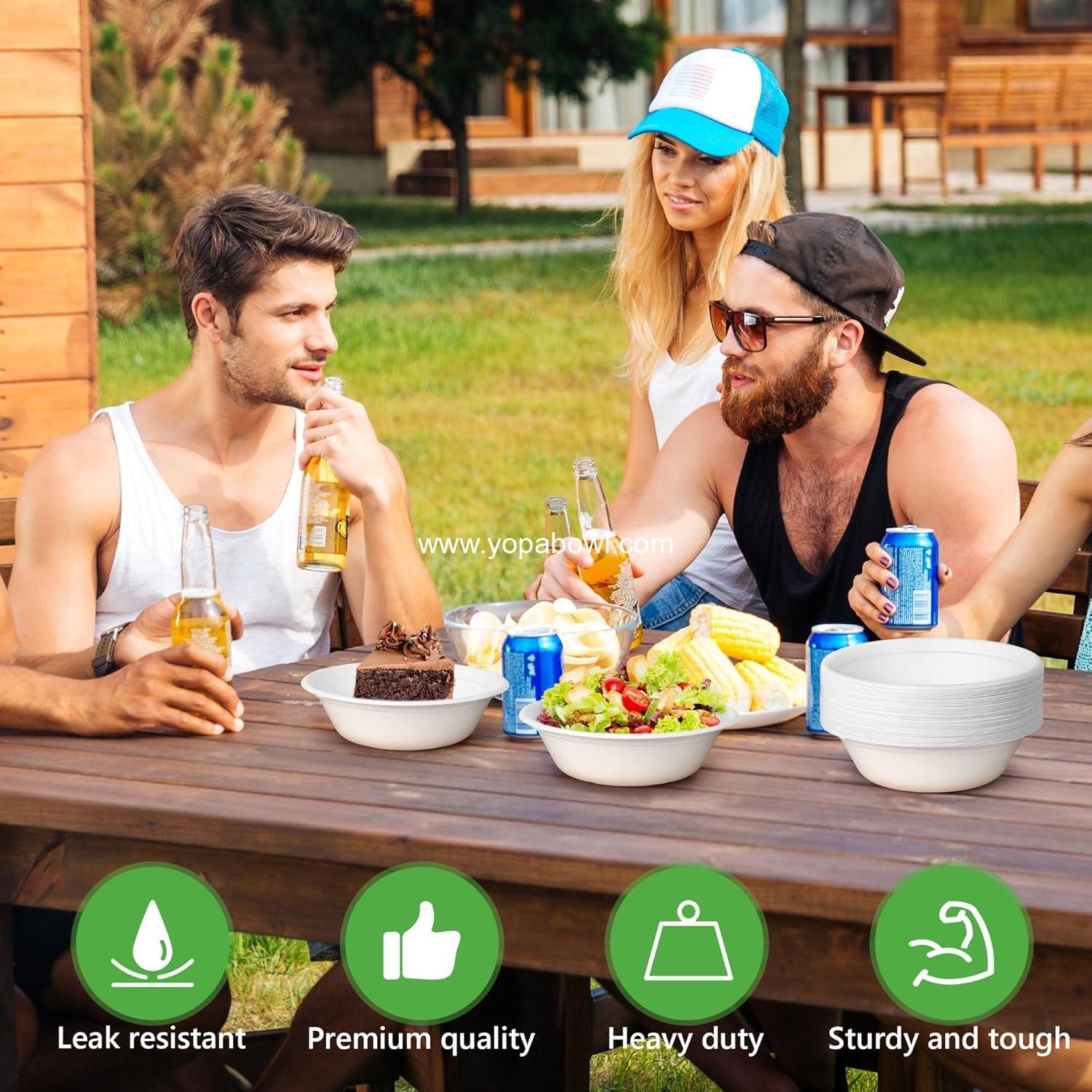 Wholesale 32 Oz Disposable Paper Bowls 50 Pack Large Size 100% Compostable Biodegradable Eco-Friendly for Salads Hot Soups Pasta Factory