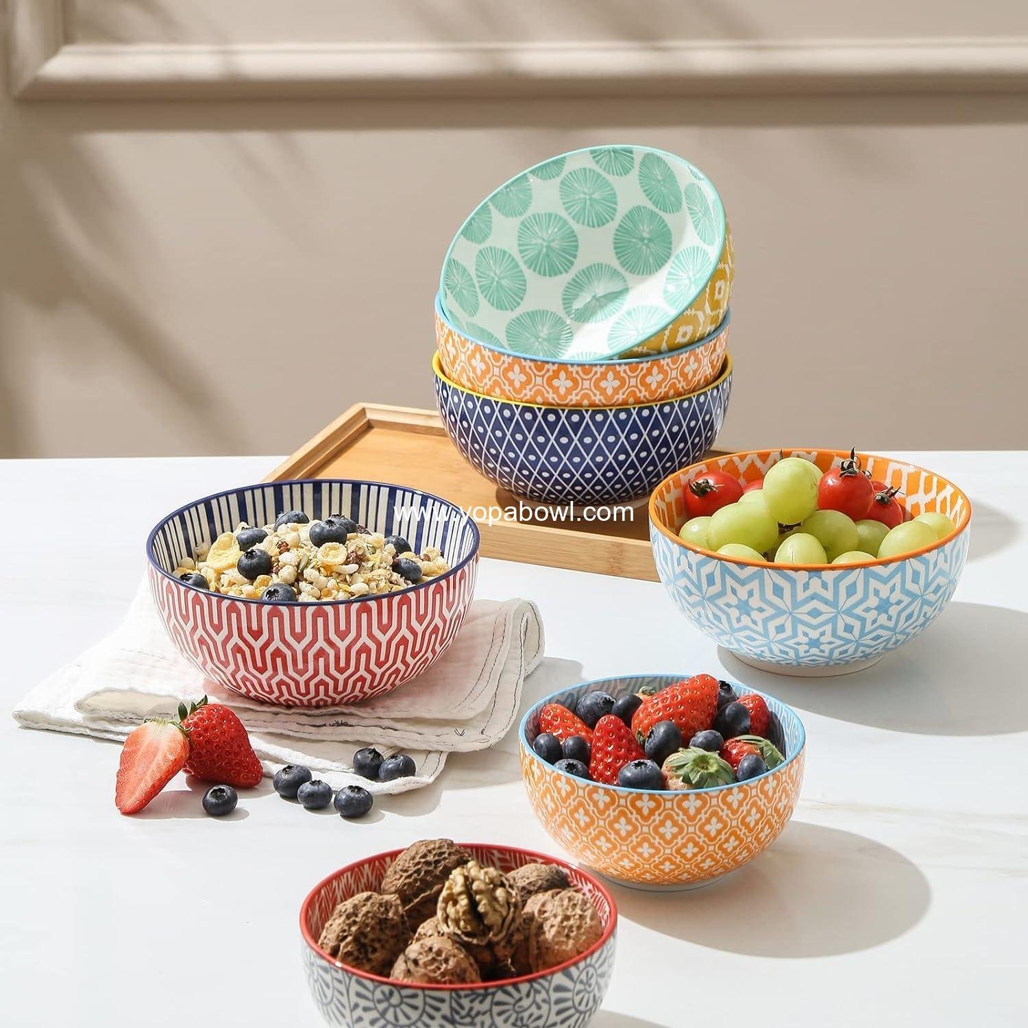 OEM Ceramic 12 OZ 4.7 Inch Dessert Bowls Set of 6 for Ice Cream Snacks Side Dishes Microwave Dishwasher Safe Factory