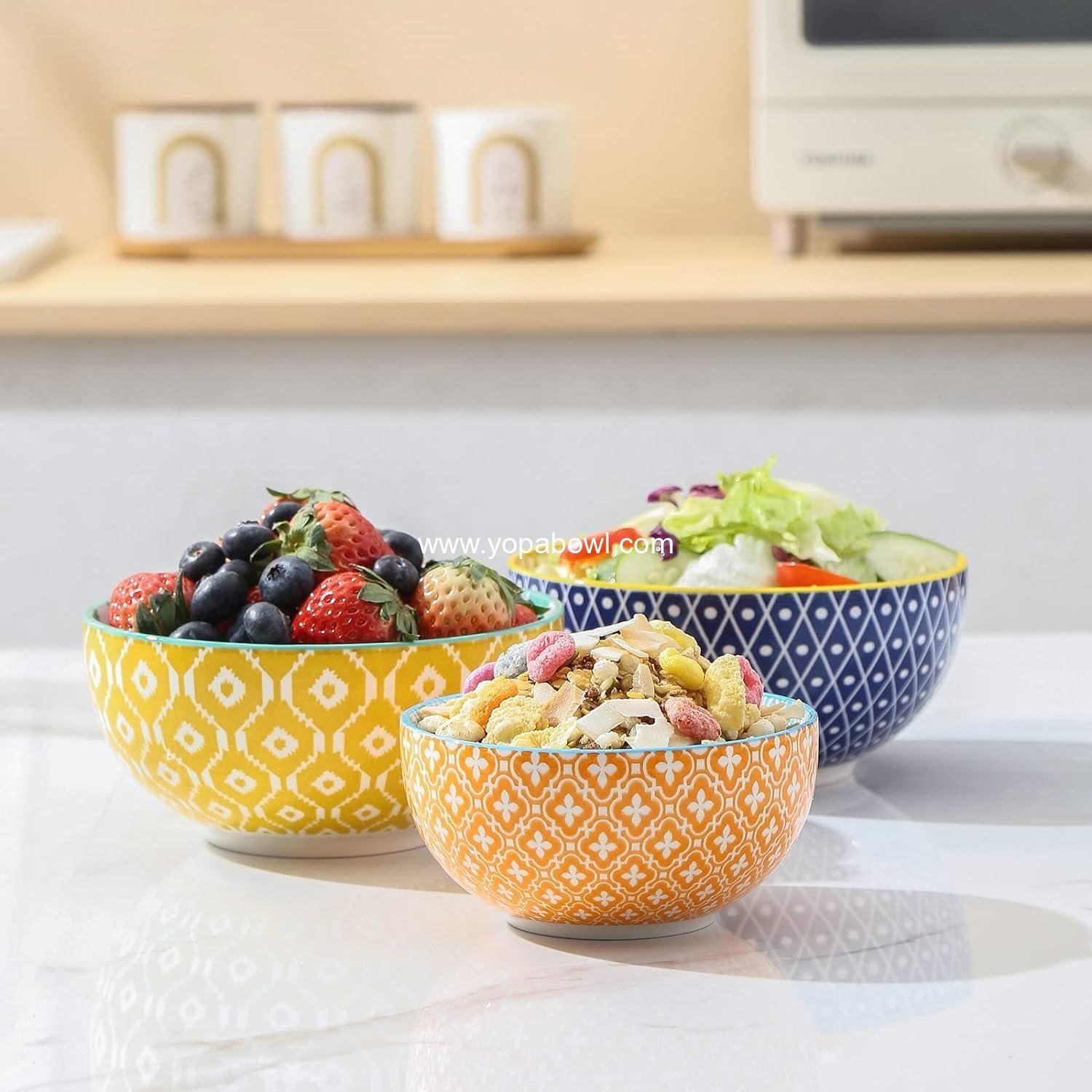 OEM Ceramic 12 OZ 4.7 Inch Dessert Bowls Set of 6 for Ice Cream Snacks Side Dishes Microwave Dishwasher Safe Factory