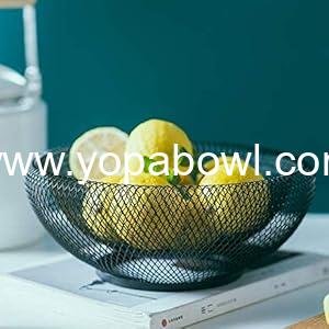 OEM Large Round Acrylic Metal Wire Fruit Basket Storage for Bread Vegetables Snacks Modern Kitchen Counter Bowl Black Manufacturer