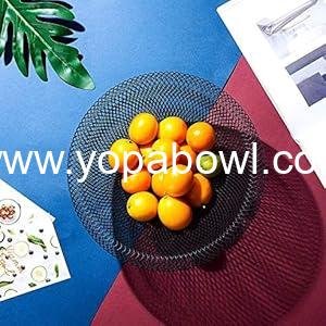 OEM Large Round Acrylic Metal Wire Fruit Basket Storage for Bread Vegetables Snacks Modern Kitchen Counter Bowl Black Manufacturer