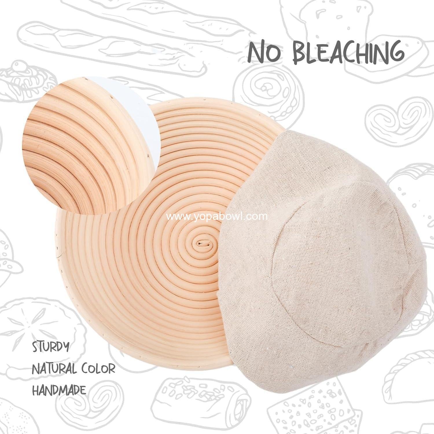 OEM Sourdough Proofing Baskets Round 8.5 Inch Set of 2 with Cloth Liner Scoring Lame Scraper Dough Bowl Kit for Bread Bakers Factory