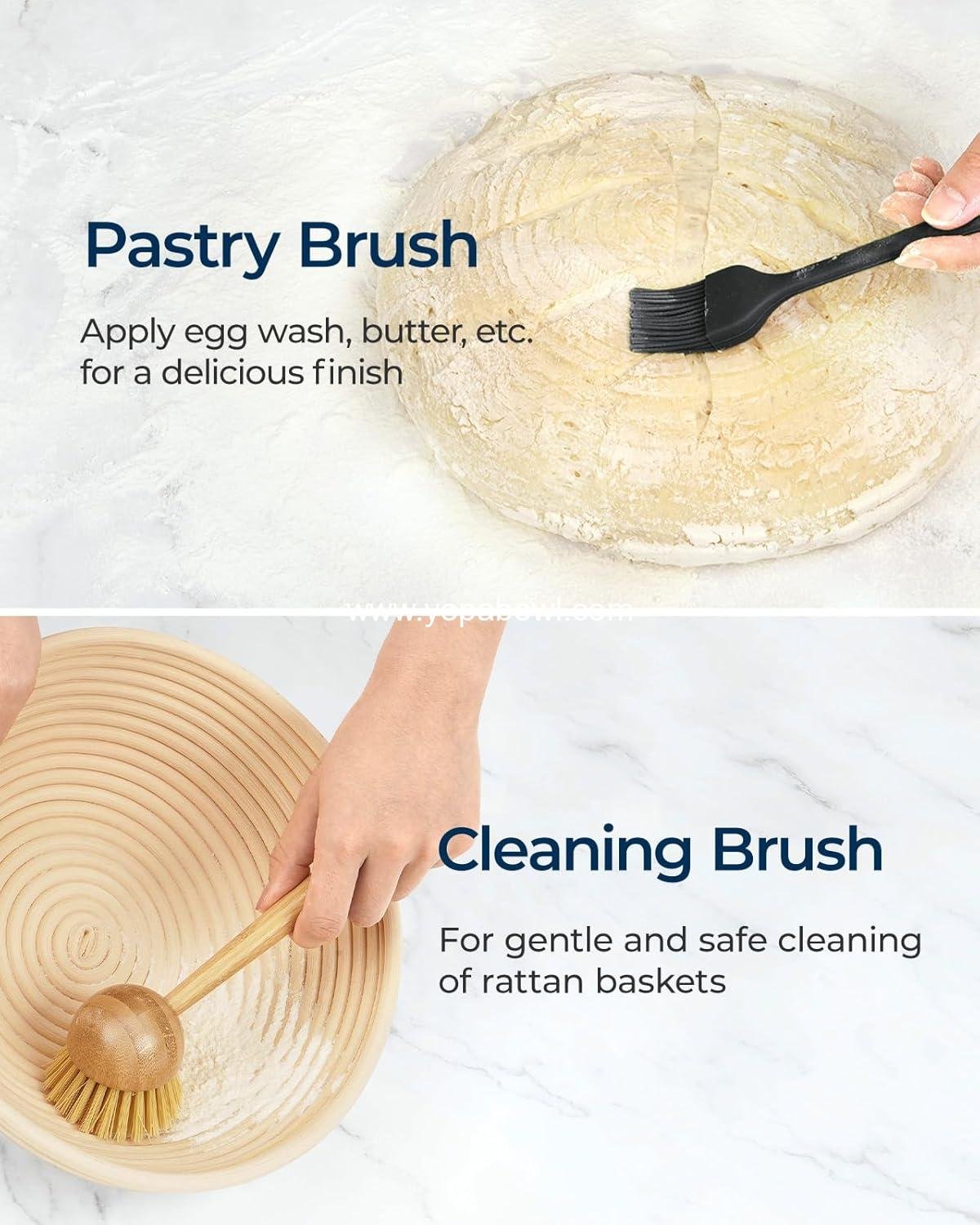 OEM Banneton Bread Proofing Basket Gift Set of 2 10-Inch Round Oval Rattan Sourdough Baking Supplies with Couche Linen Cloth Starter Kit Factory