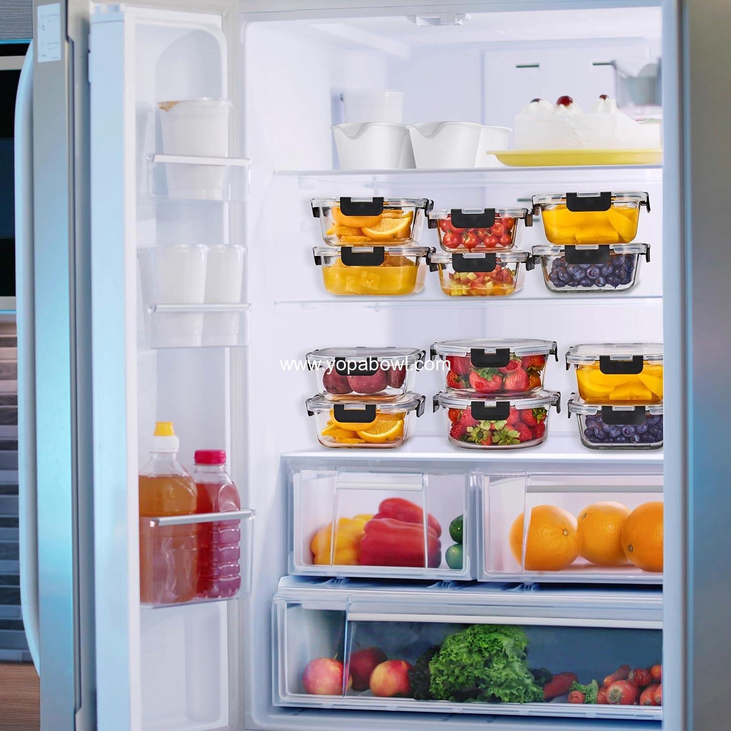 OEM 16-Piece Glass Meal Prep Containers Set 8 Round 32oz with Airtight Lids Freezer Dishwasher Oven Safe Reusable Food Storage Bowls 4 Cup Capacity manufacturer