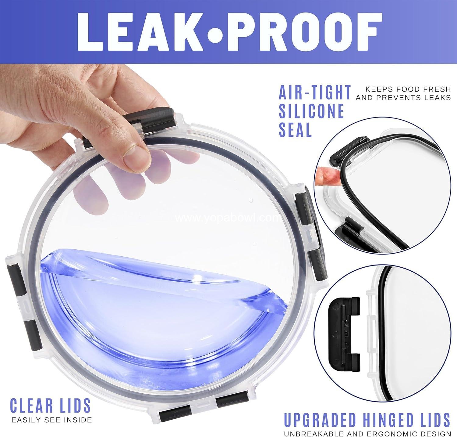 OEM 16-Piece Glass Meal Prep Containers Set 8 Round 32oz with Airtight Lids Freezer Dishwasher Oven Safe Reusable Food Storage Bowls 4 Cup Capacity manufacturer