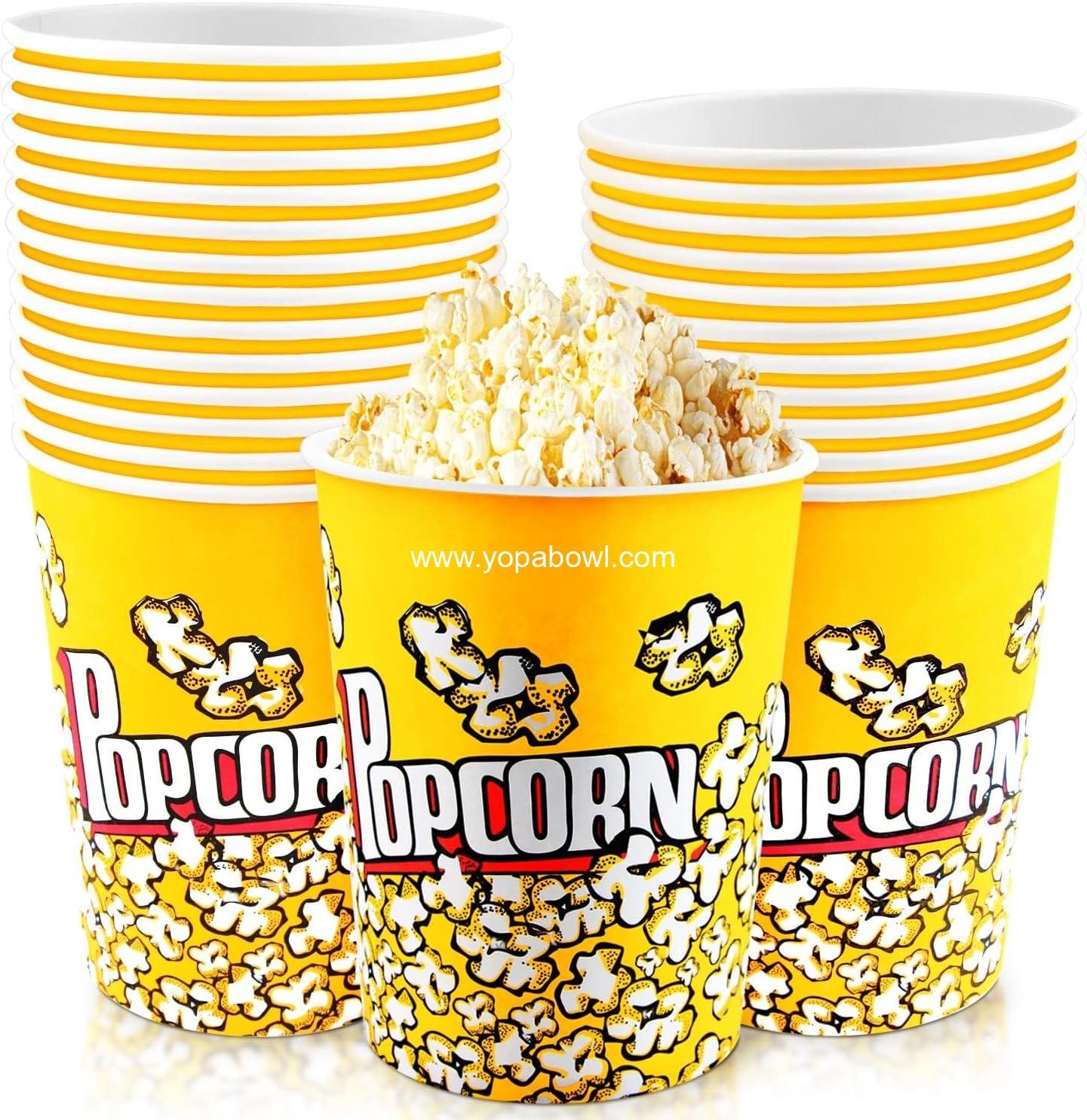 Wholesale 25 Pack 32oz Disposable Paper Popcorn Containers for Party Movie Use Factory