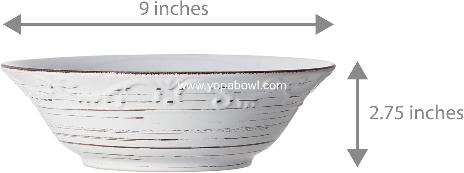 OEM 9-Inch Trellis Serve Bowl White Factory
