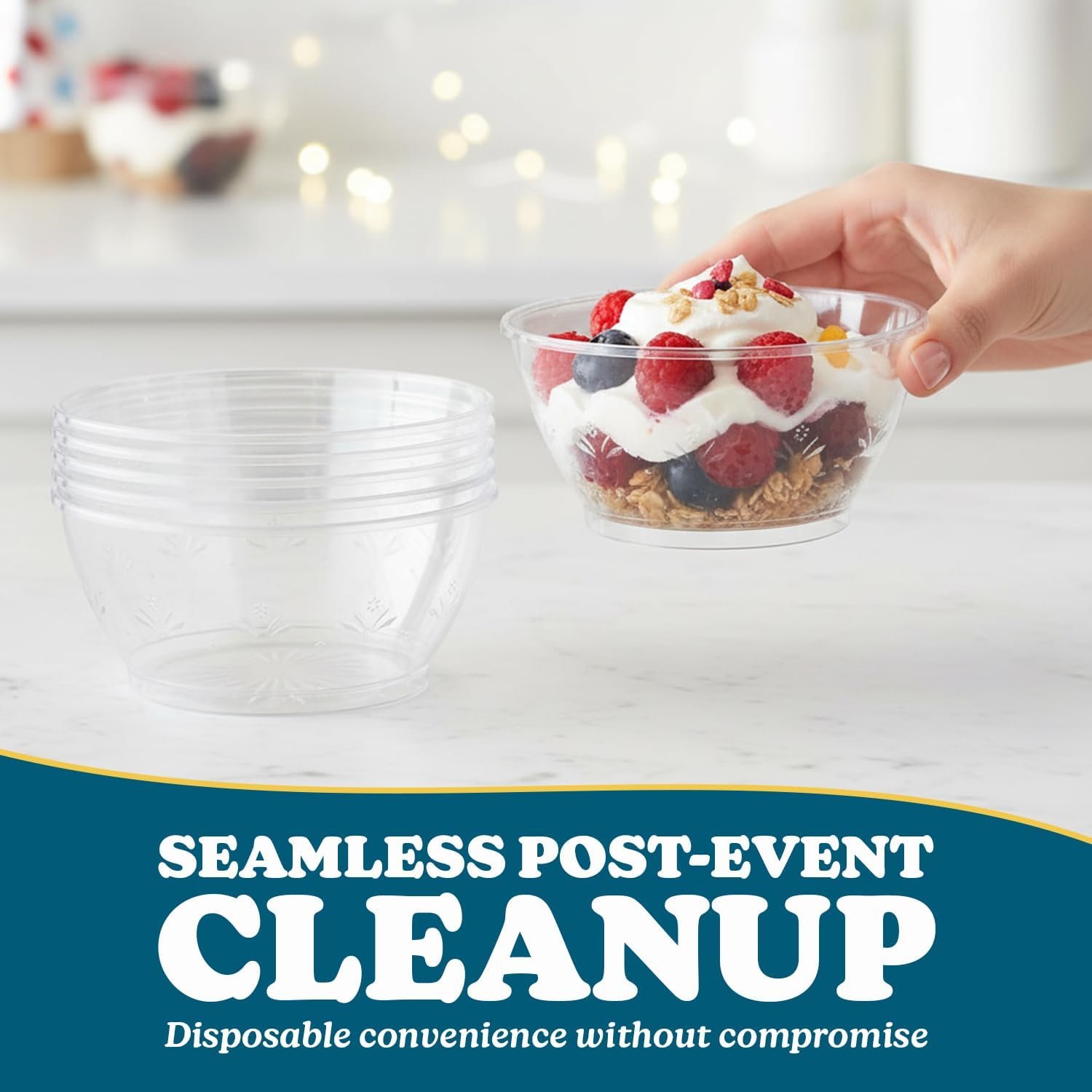 Wholesale 6 oz Clear Plastic Disposable Serving Bowls for Parties Weddings Chip Candy Buffet 20 Count Factory