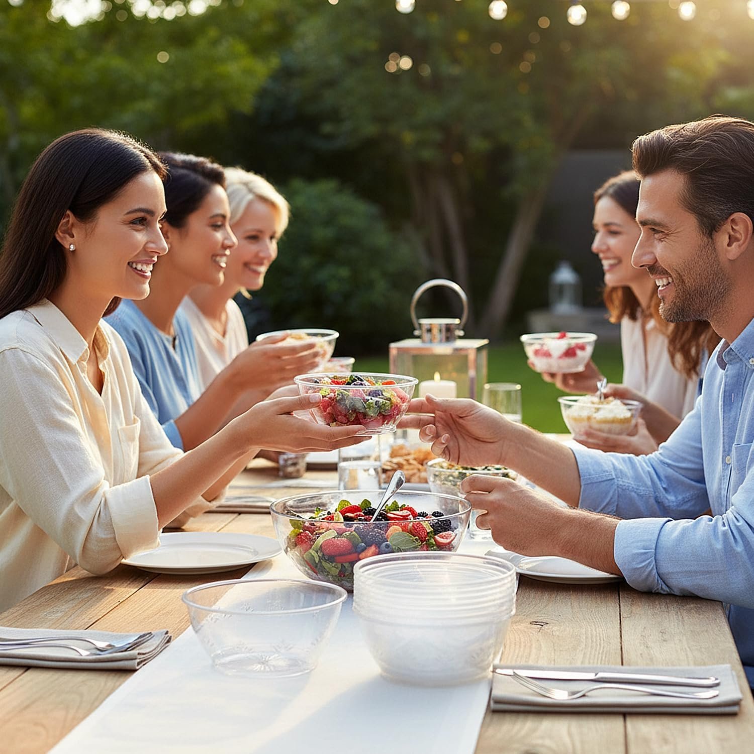 Wholesale 6 oz Clear Plastic Disposable Serving Bowls for Parties Weddings Chip Candy Buffet 20 Count Factory