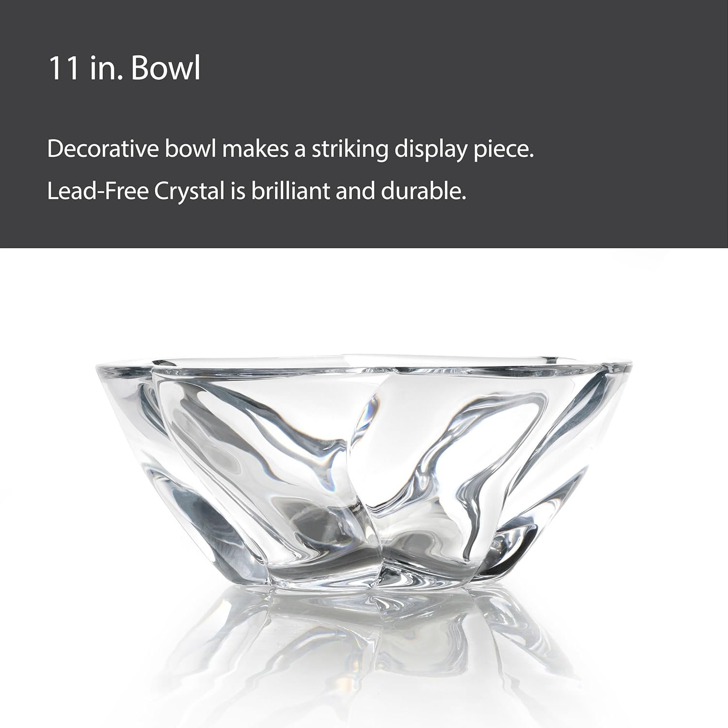 OEM 11 Inch Cassia Crystal Glass Bowl Factory