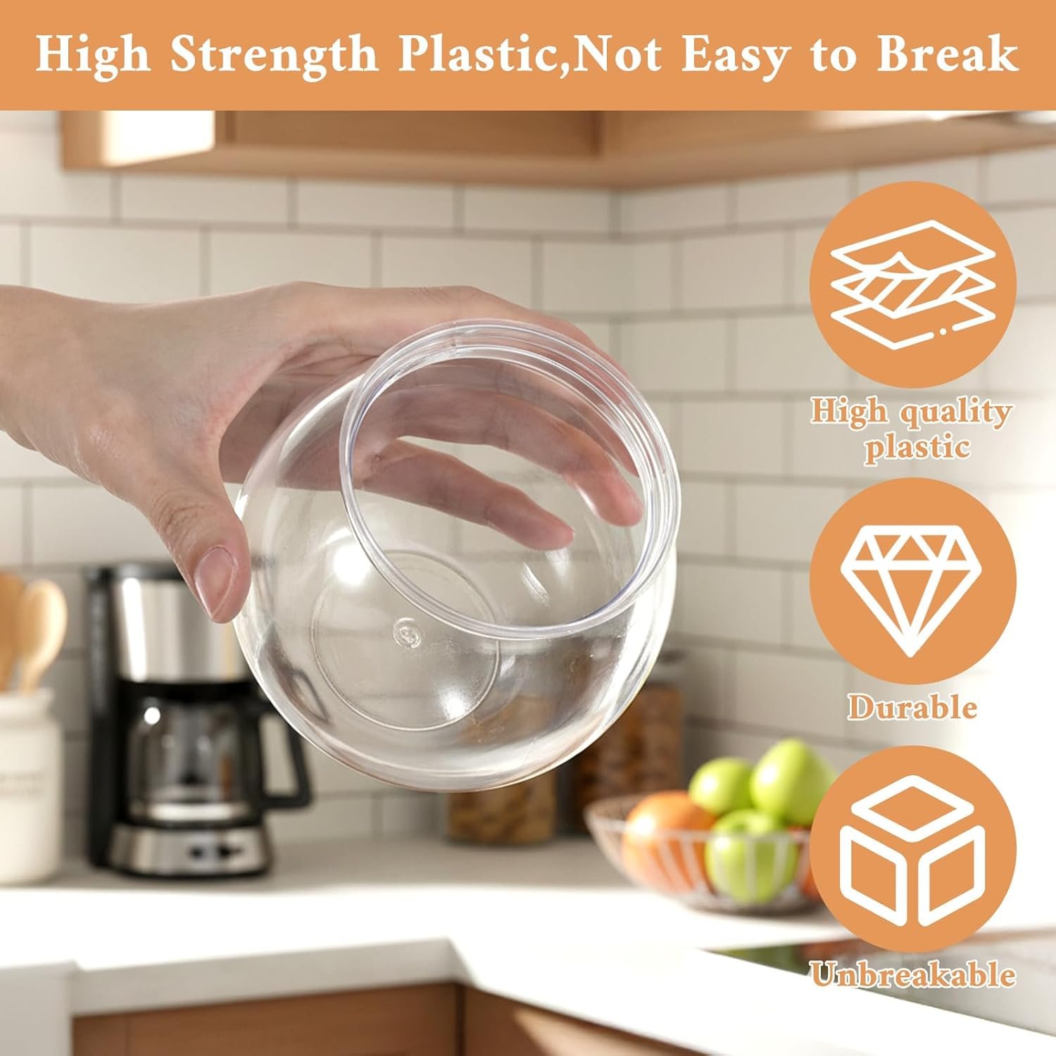 Wholesale 27 Oz Small Plastic Fish Bowl Mini Decorative Unbreakable Round Heavy Duty for Candy Dishes Centerpiece Vases Party Decorations Factory