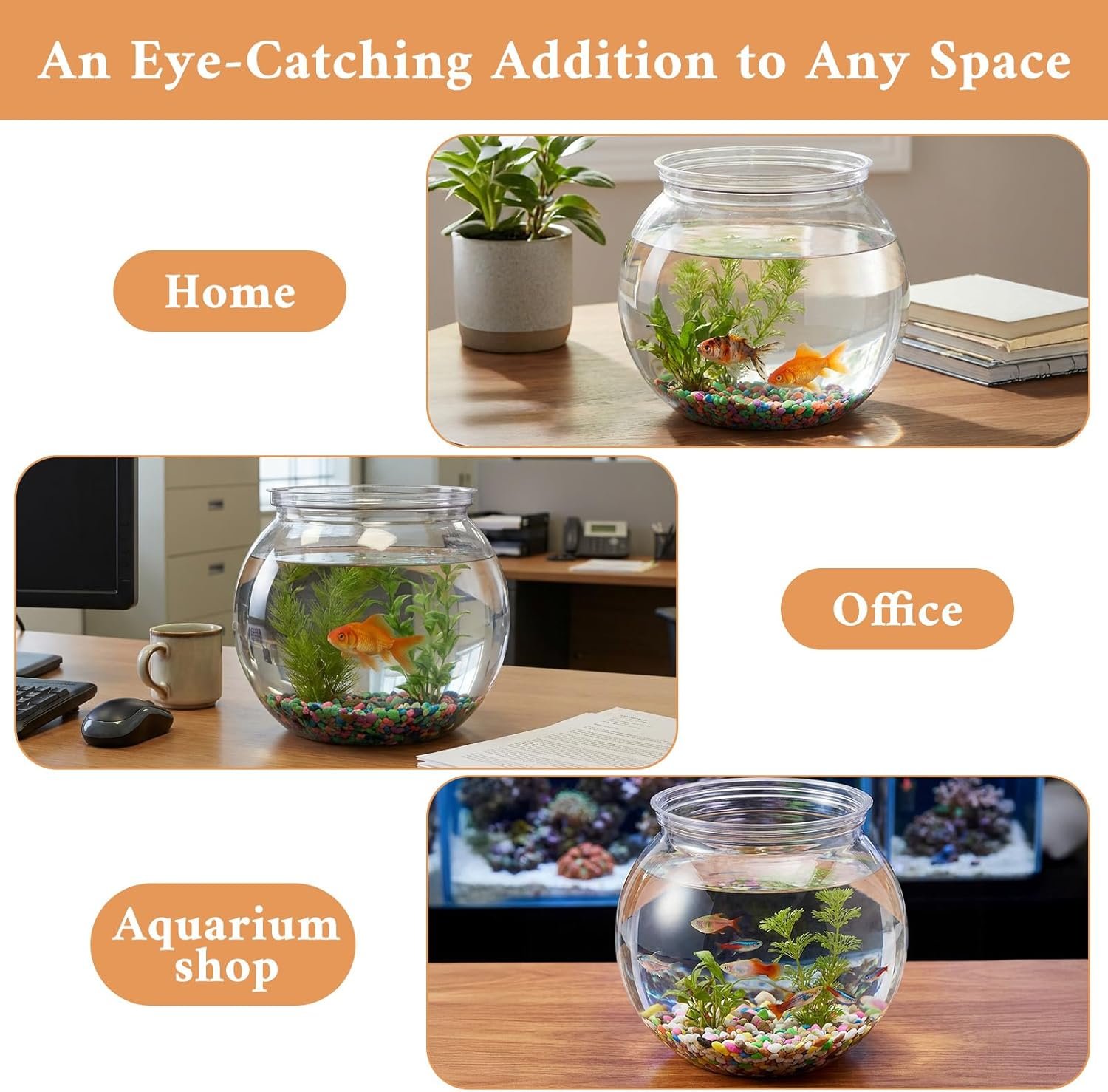 Wholesale 27 Oz Small Plastic Fish Bowl Mini Decorative Unbreakable Round Heavy Duty for Candy Dishes Centerpiece Vases Party Decorations Factory