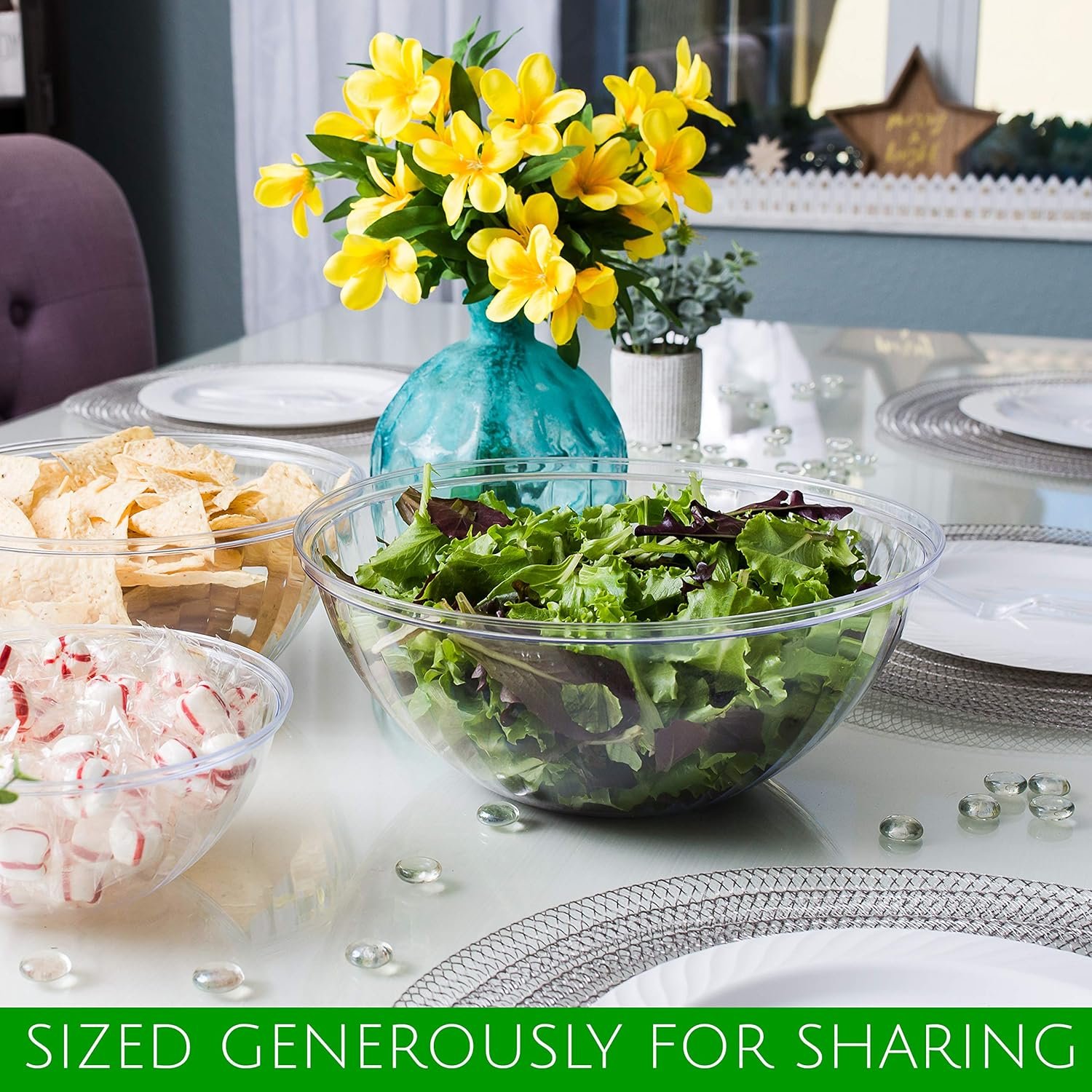 Wholesale 48-Ounce Disposable Round Crystal Clear Plastic Serving Bowls with Lids for Party Snacks Salads Chips Candy Pack of 2 Factory Wholesale 48-Ounce Disposable Round Crystal Clear Plastic Serving Bowls with Lids for Party Snacks Salads Chips Candy Pack of 2 Factory