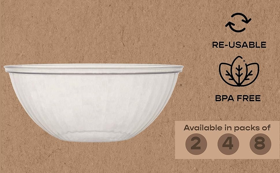 Wholesale 48-Ounce Disposable Round Crystal Clear Plastic Serving Bowls with Lids for Party Snacks Salads Chips Candy Pack of 2 Factory Wholesale 48-Ounce Disposable Round Crystal Clear Plastic Serving Bowls with Lids for Party Snacks Salads Chips Candy Pack of 2 Factory