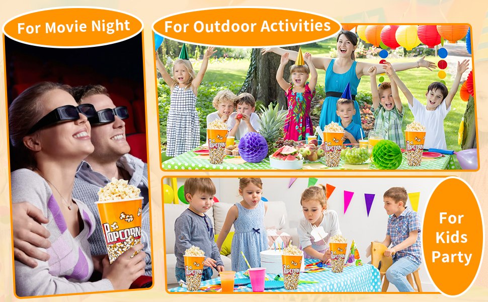 Wholesale Small Reusable Plastic Popcorn Buckets Retro Style for Movie Night 6 Pack Factory