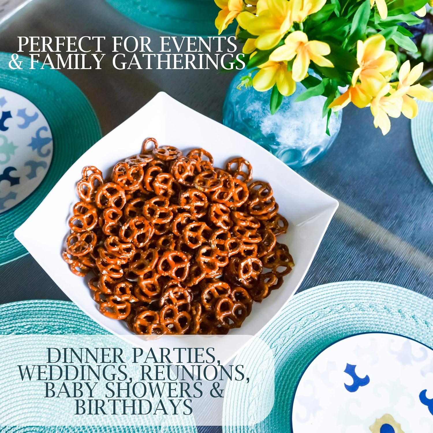 Wholesale 128 Ounce Extra Large Disposable Square Serving Bowls Elegant White Plastic Pack of 4 Factory