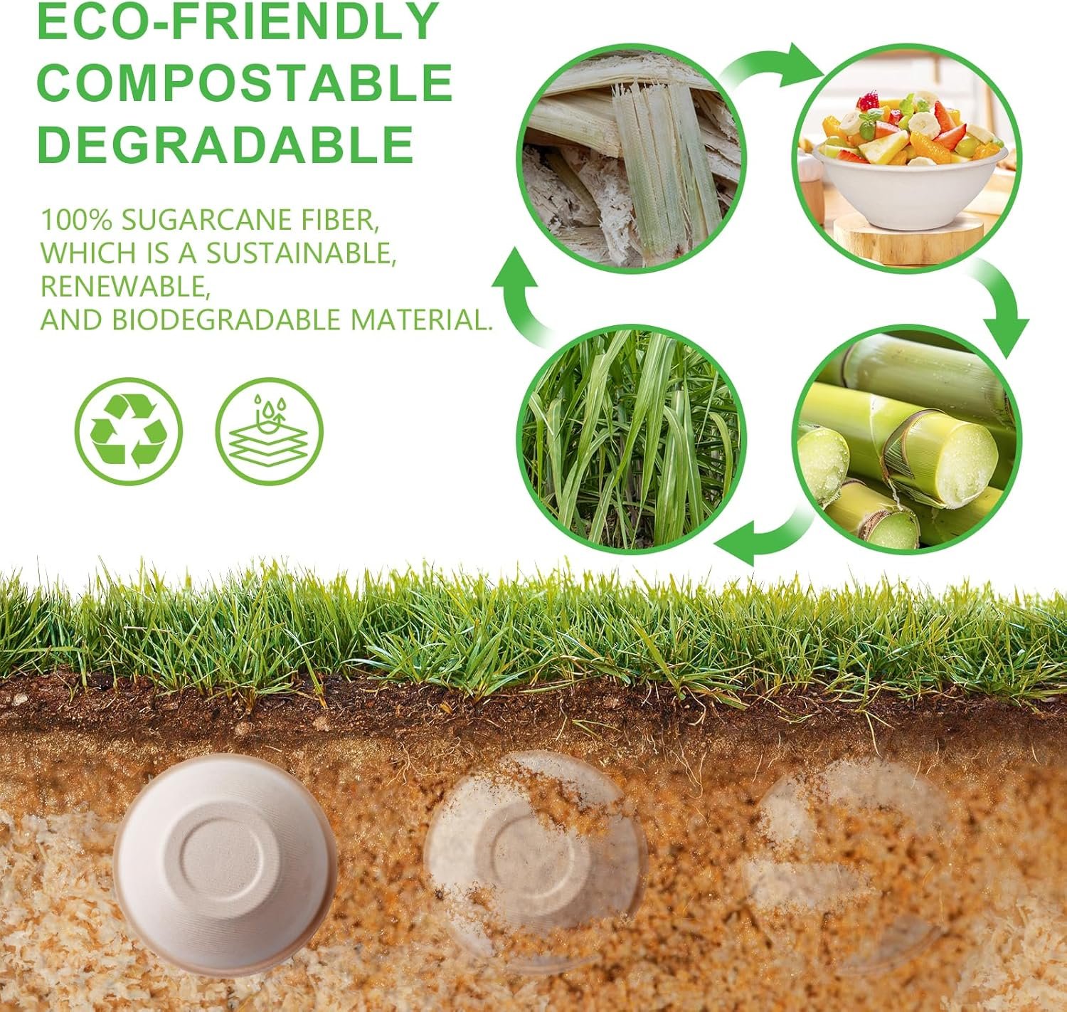 Wholesale Large 40oz Compostable Paper Bowls 120 Pack Heavy Duty Disposable for Hot Soup Salads Cereals Made from 100% Sugarcane Fiber Factory