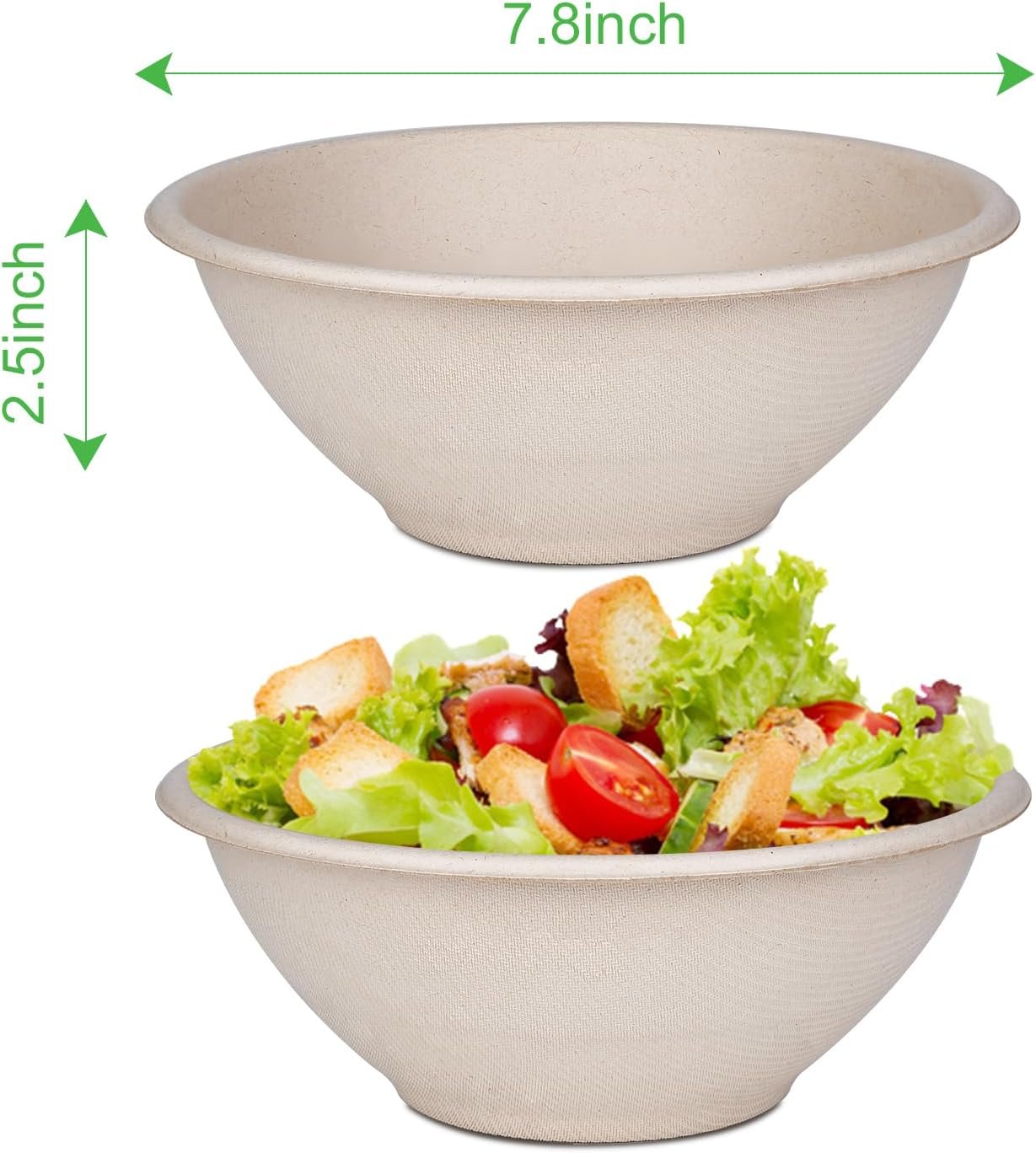 Wholesale Large 40oz Compostable Paper Bowls 120 Pack Heavy Duty Disposable for Hot Soup Salads Cereals Made from 100% Sugarcane Fiber Factory