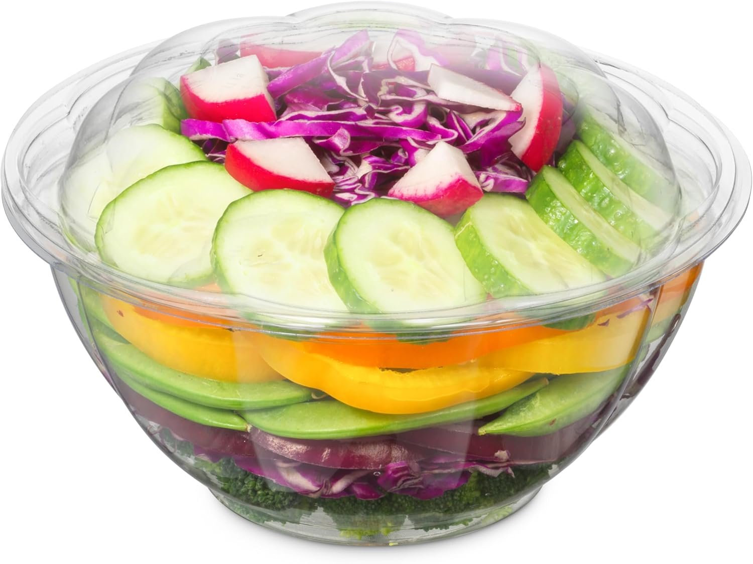 Wholesale 50 Pack 32oz Clear Plastic Salad Bowls with Snap-On Lids Disposable Medium Takeout Containers for Fruit Salads Quinoa Lunch Meal Prep Acai Bowls To-Go Parties Factory
