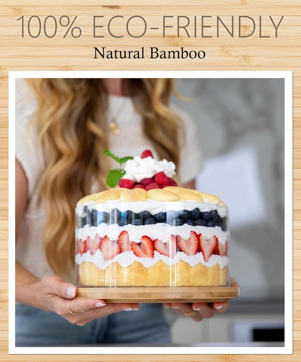 Wholesale XXL 10 Inch Clear Glass Salad Bowl with Bamboo Lid - Extra Large Mixing Serving Dish for Salads Desserts Fruit Punch - Airtight Dual Function Centerpiece Factory