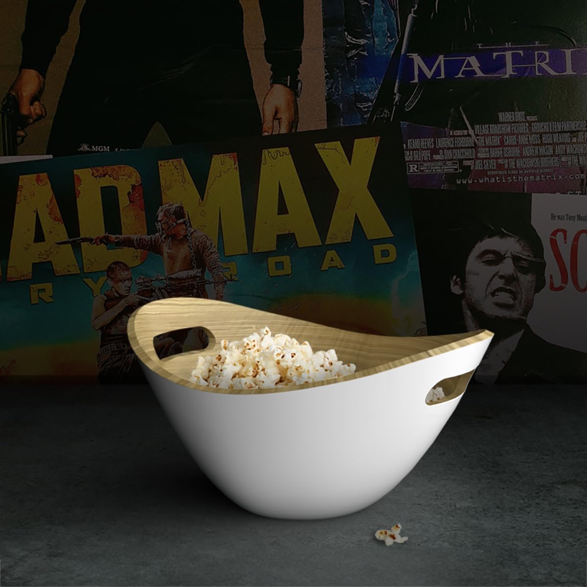 OEM Large Reusable Popcorn Bowl Chip Holder Snack Container Serving Bucket for Family Parties Lightweight Bamboo Wood OEM Large Reusable Popcorn Bowl Chip Holder Snack Container Serving Bucket for Family Parties Lightweight Bamboo Wood