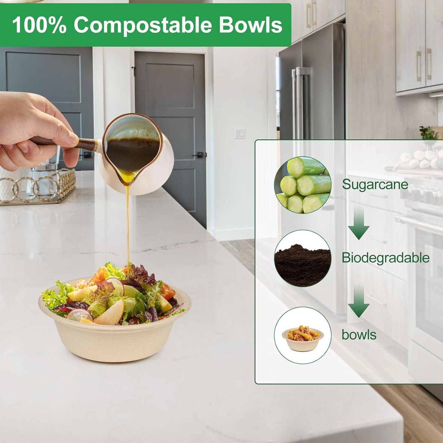 Wholesale Small Paper Bowls 10 oz 500 Pack Heavy Duty Bulk Eco-Friendly Compostable Disposable for Soup Snacks Fruit Biodegradable Bagasse Factory