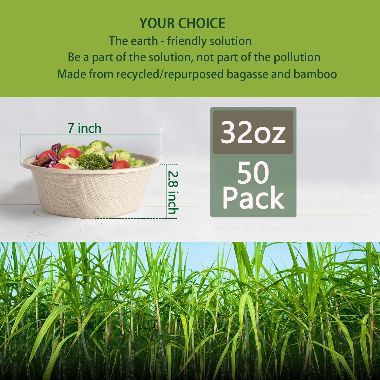 Wholesale 32 Oz Deep Disposable Paper Bowls Heavy Duty Compostable Eco-Friendly Sugarcane Bagasse Biodegradable for Soup Salad Dessert Ice Cream 50 Pack - Factory