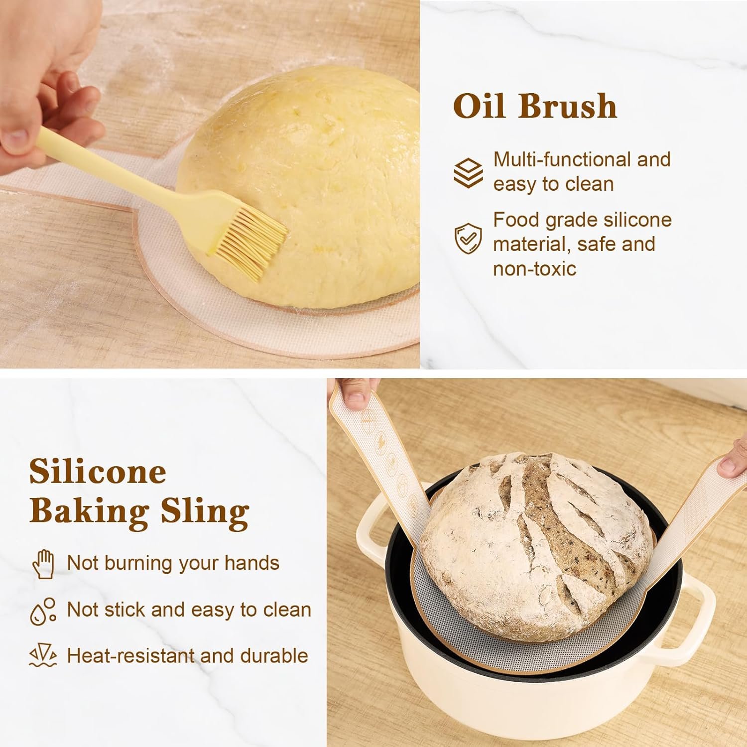 OEM Banneton Bread Proofing Basket Sourdough Starter Kit 9-Inch Round 10-Inch Oval Baskets Sling Lame Cover Scraper Whisk Baking Supplies Factory