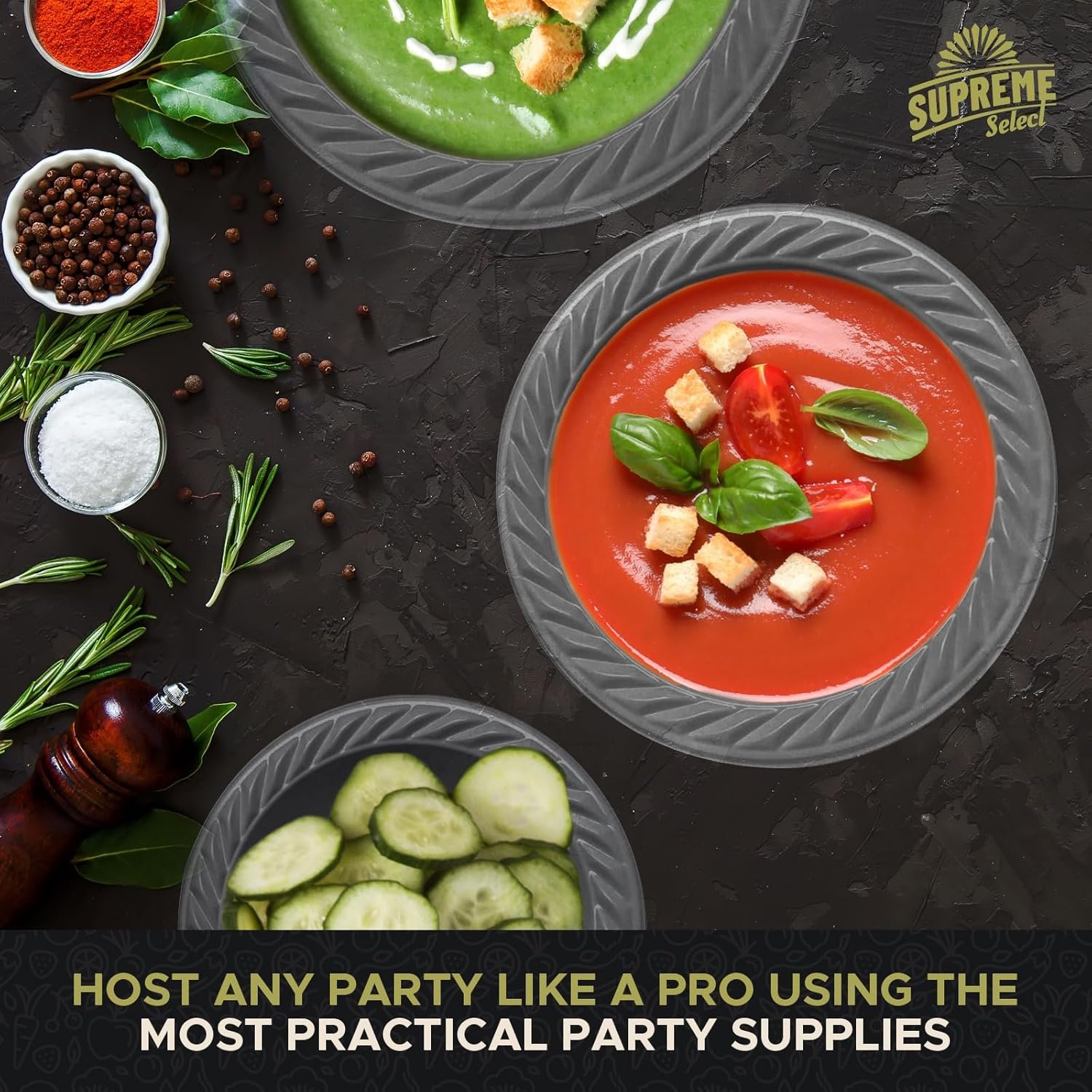 Wholesale Clear Disposable Plastic Bowls [Pack of 40 | 12oz] Microwave Safe Sturdy Rimmed for Soup Salad Dessert Ice Cream Weddings Parties Kitchen Use Factory