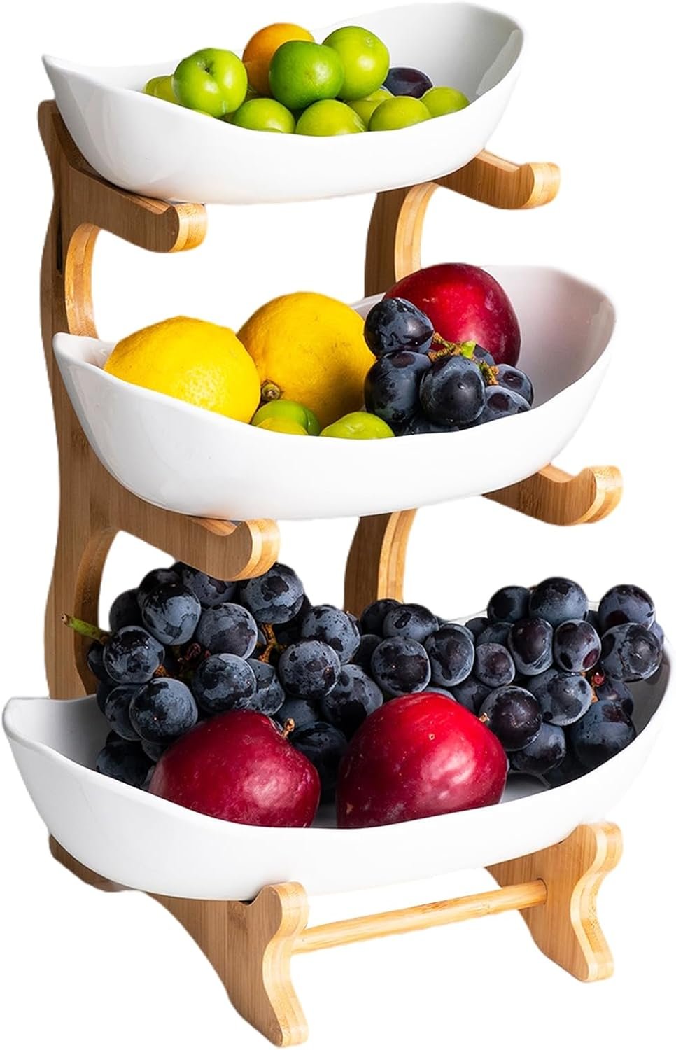 OEM 3-Tier White Ceramic Fruit Basket Bowl Set with Holder for Kitchen Counter Storage Serving Tray Snacks Nuts Bread Candy (White) Factory OEM 3-Tier White Ceramic Fruit Basket Bowl Set with Holder for Kitchen Counter Storage Serving Tray Snacks Nuts Bread Candy (White) Factory