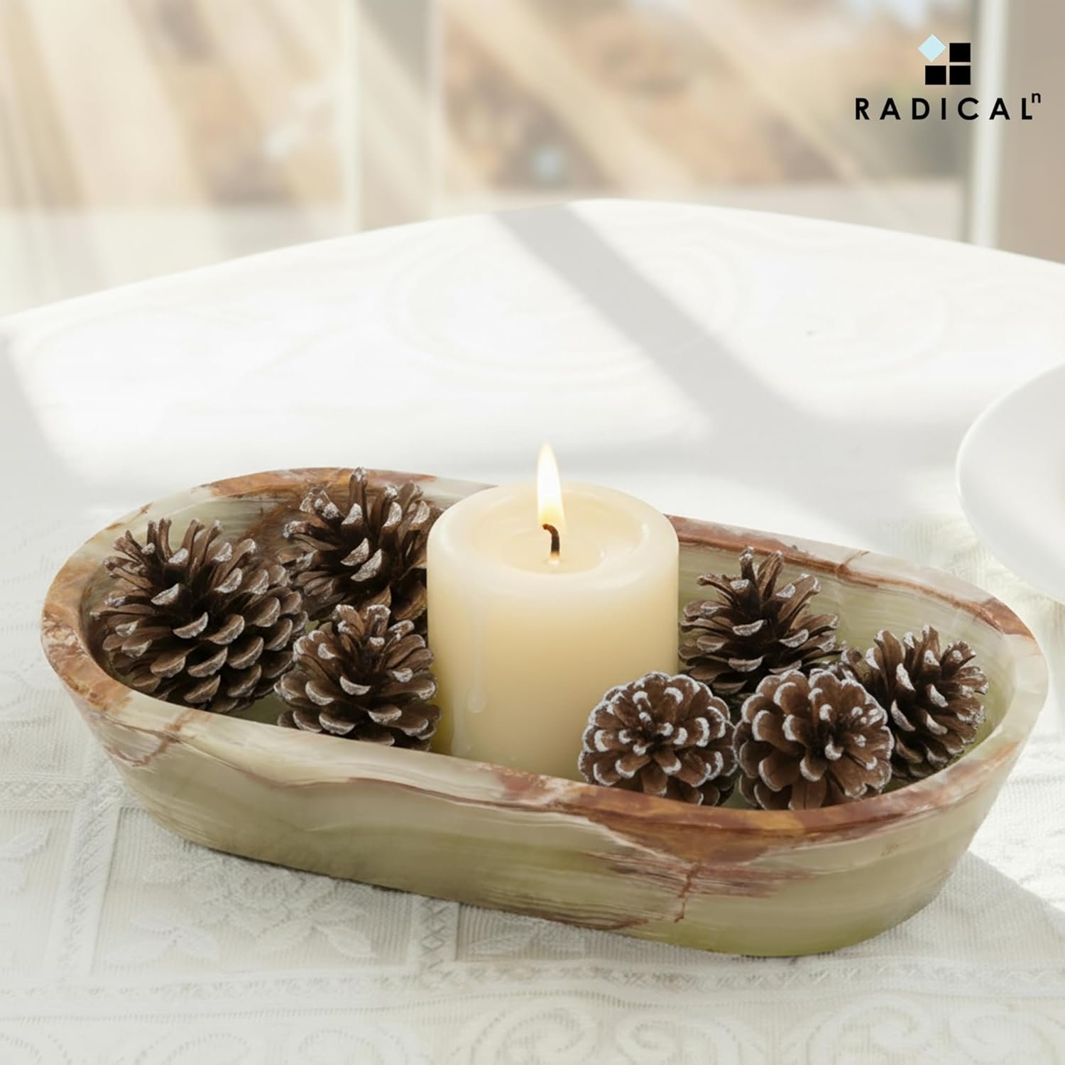 OEM 10-Inch Green Handmade Marble Dough Bowl Key Holder for Dining Table Entryway Farmhouse Decor Factory